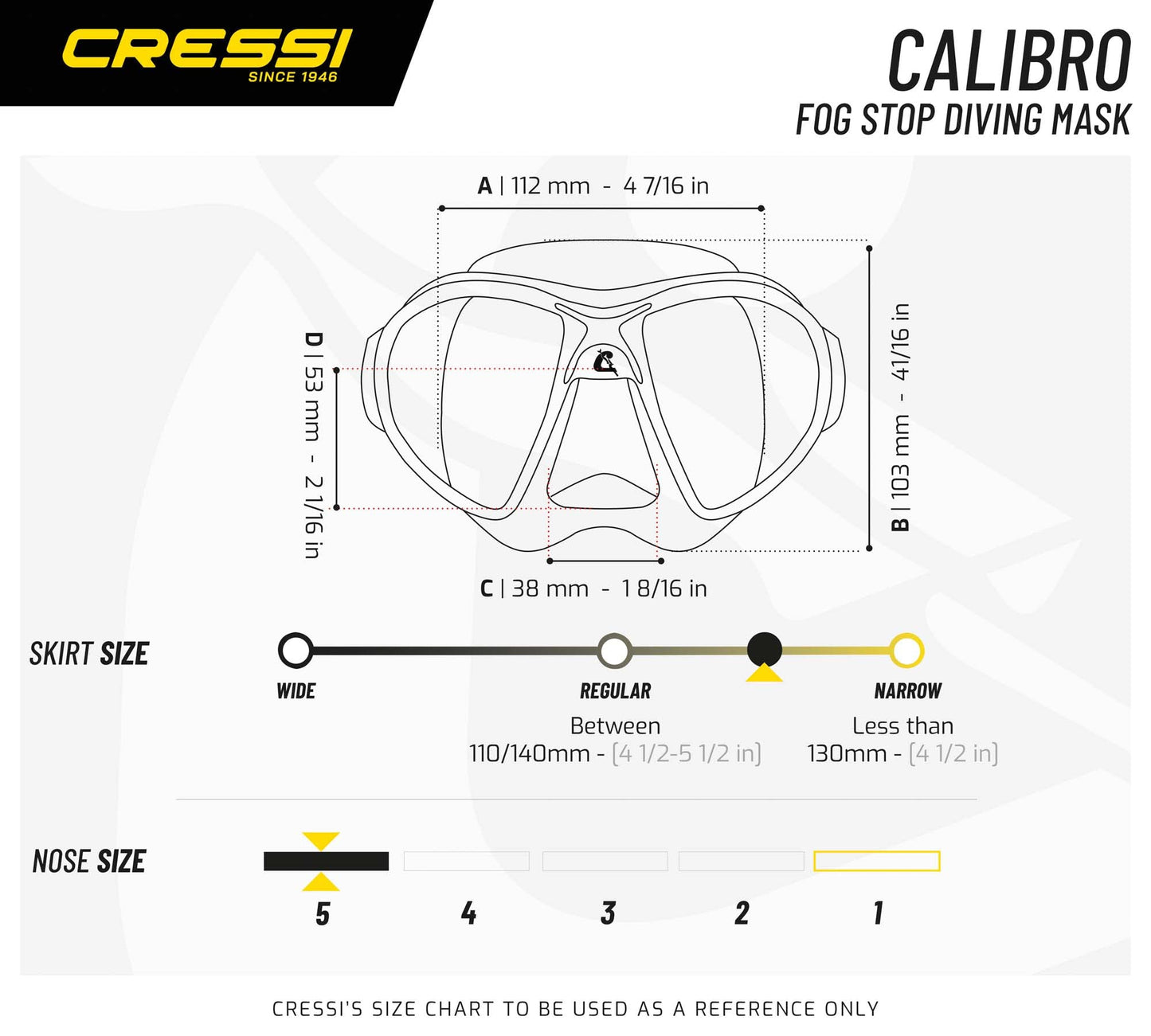 Cressi Calibro Diving Mask - Green, Uni