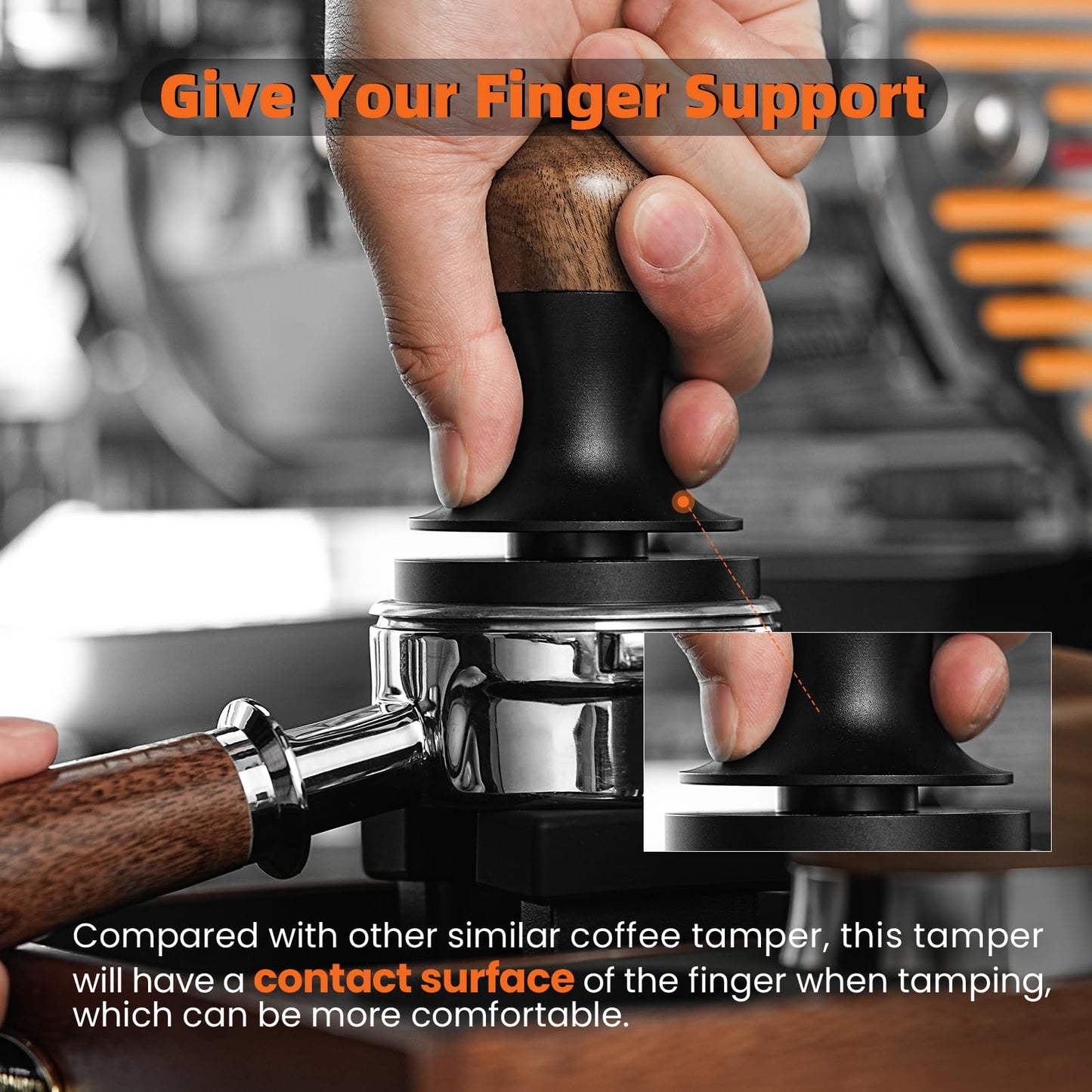 MHW-3BOMBER 51mm Espresso Coffee Tamper with Three Spring Loaded Calibrated Espresso Tamper 15lbs/30lbs Espresso Hand Tamper with Sound Feedback