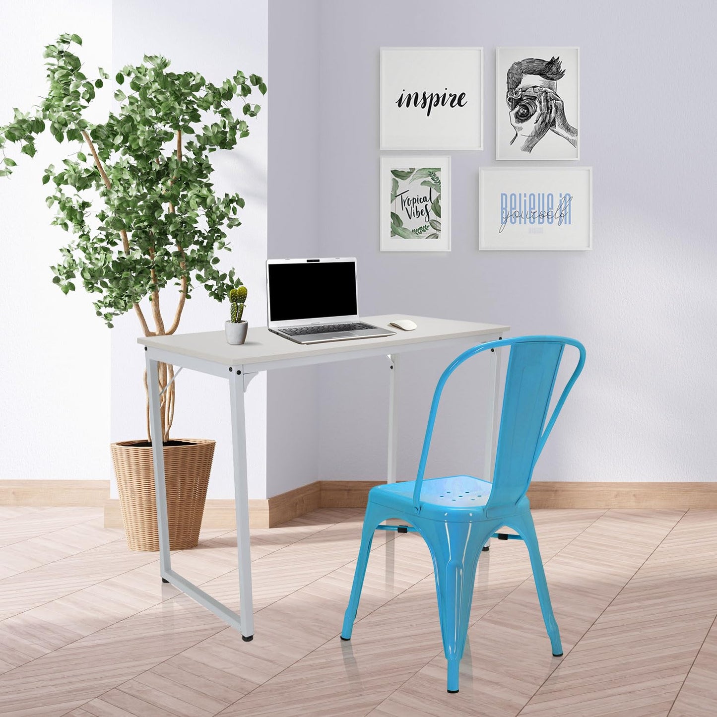 hjh OFFICE Vantaggio Comfort 645024 Bistro Chair Metal Light Blue Industrial Design Stackable