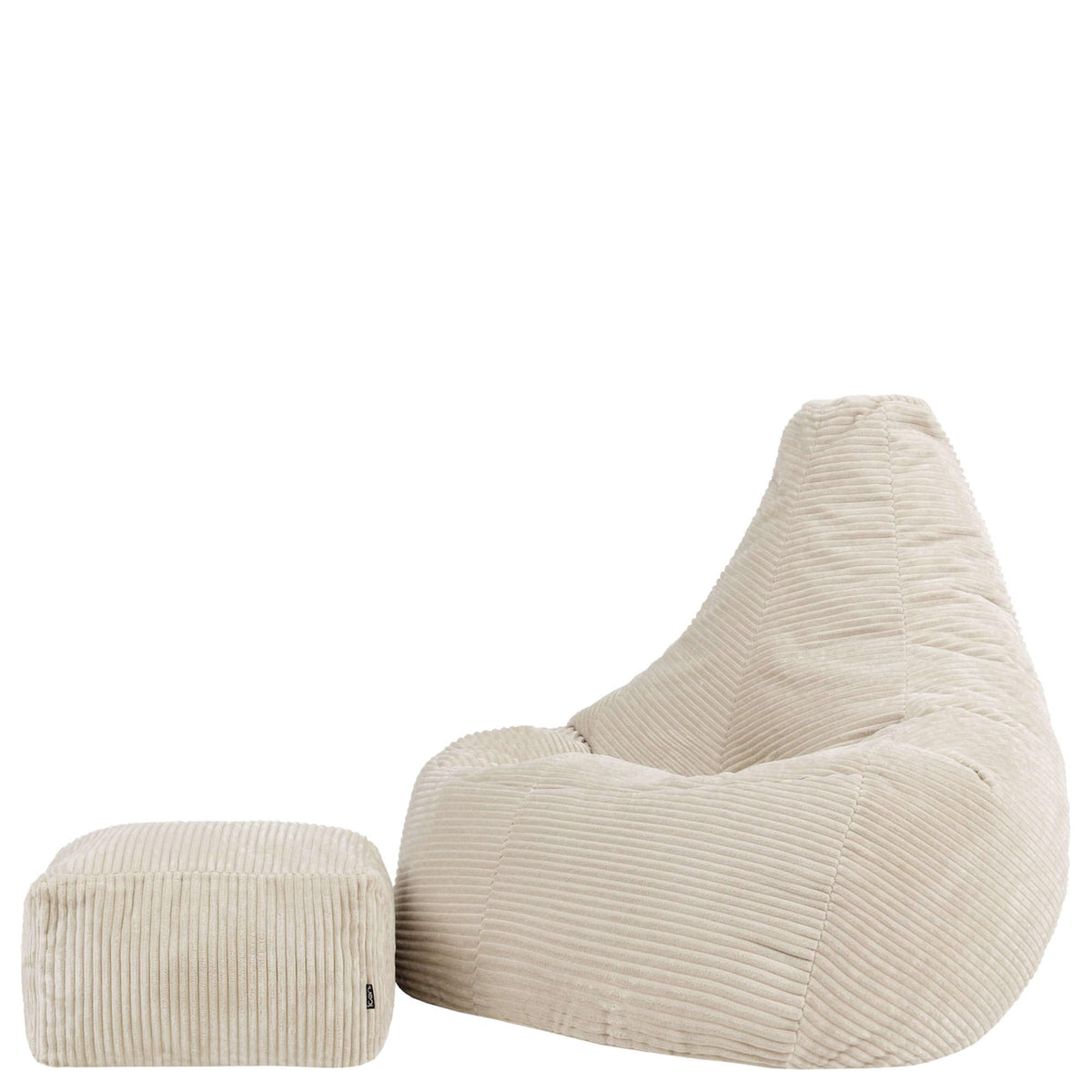 icon Dalton Large Cord Bean Bag & Footstool with Filling Included, Beige