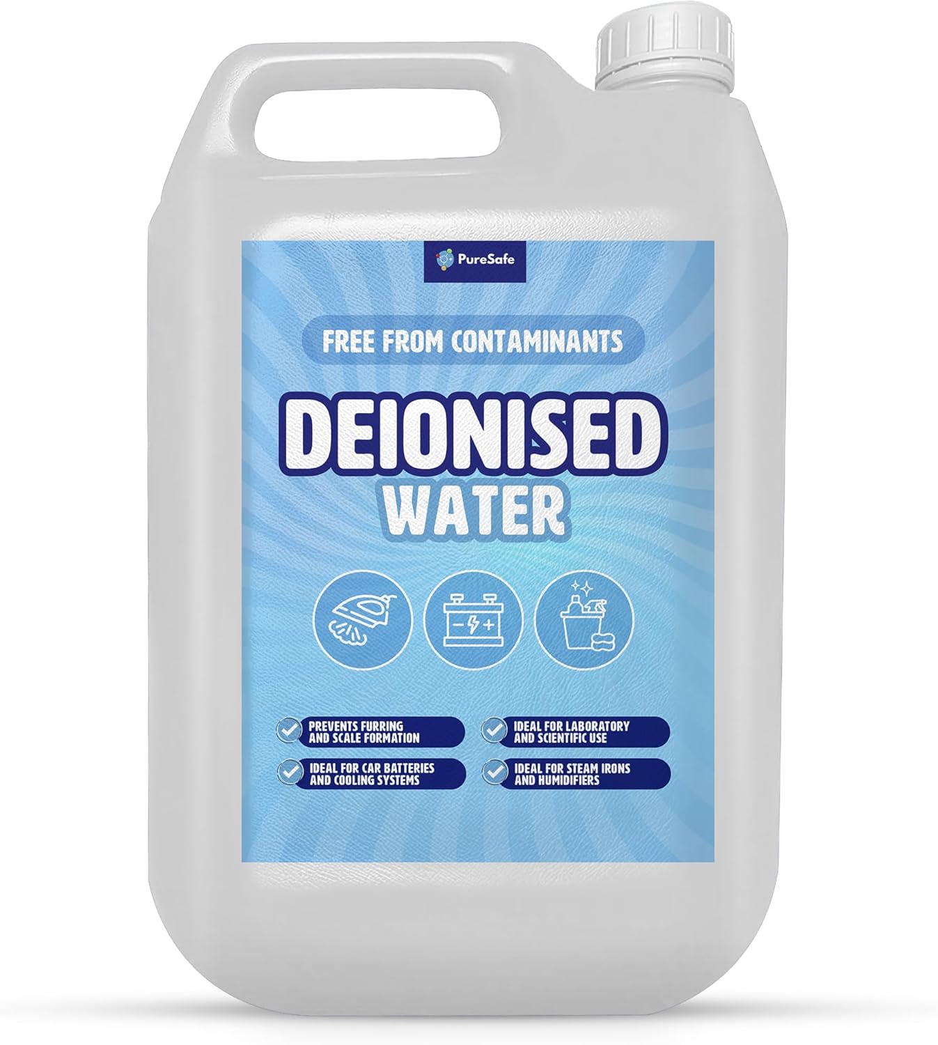 Deionised Water 5 L, scruffy bottle