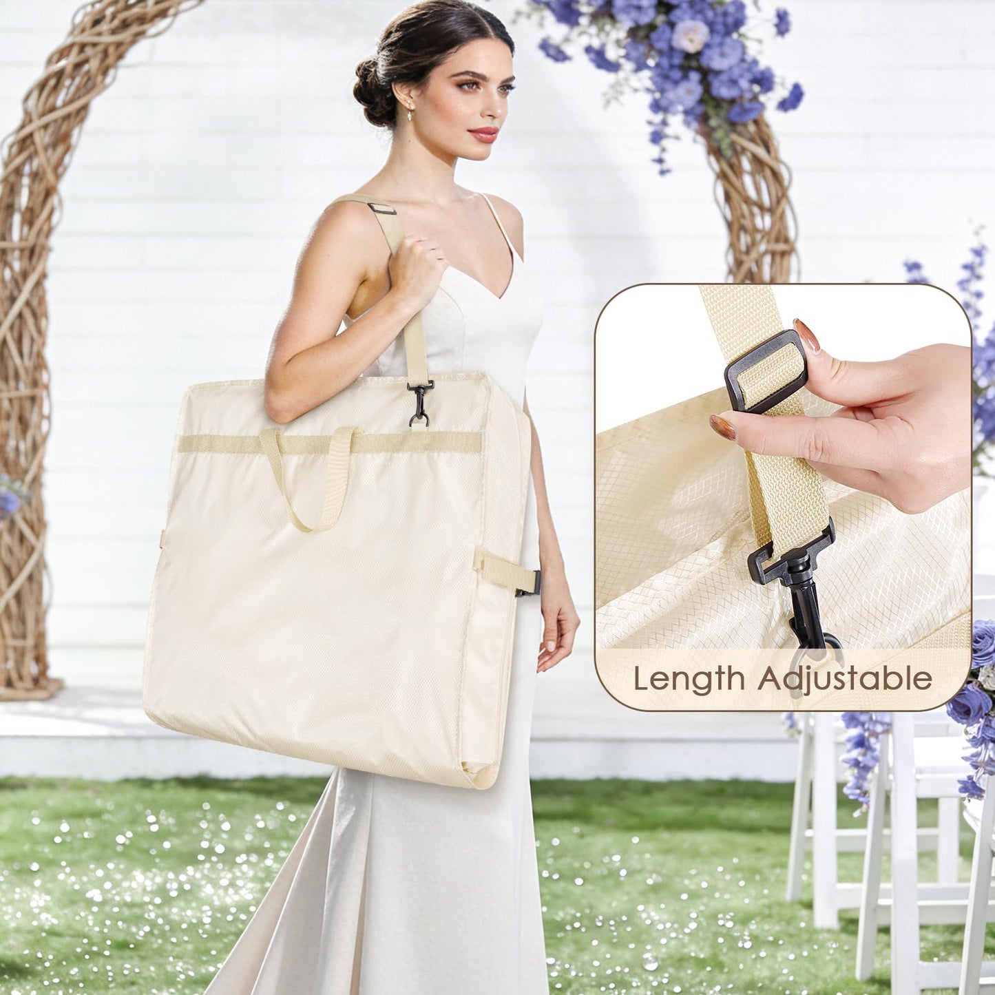 KEEGH Wedding Dress Garment Bag, 72 Inch Long Dress Carrier Travel Bag