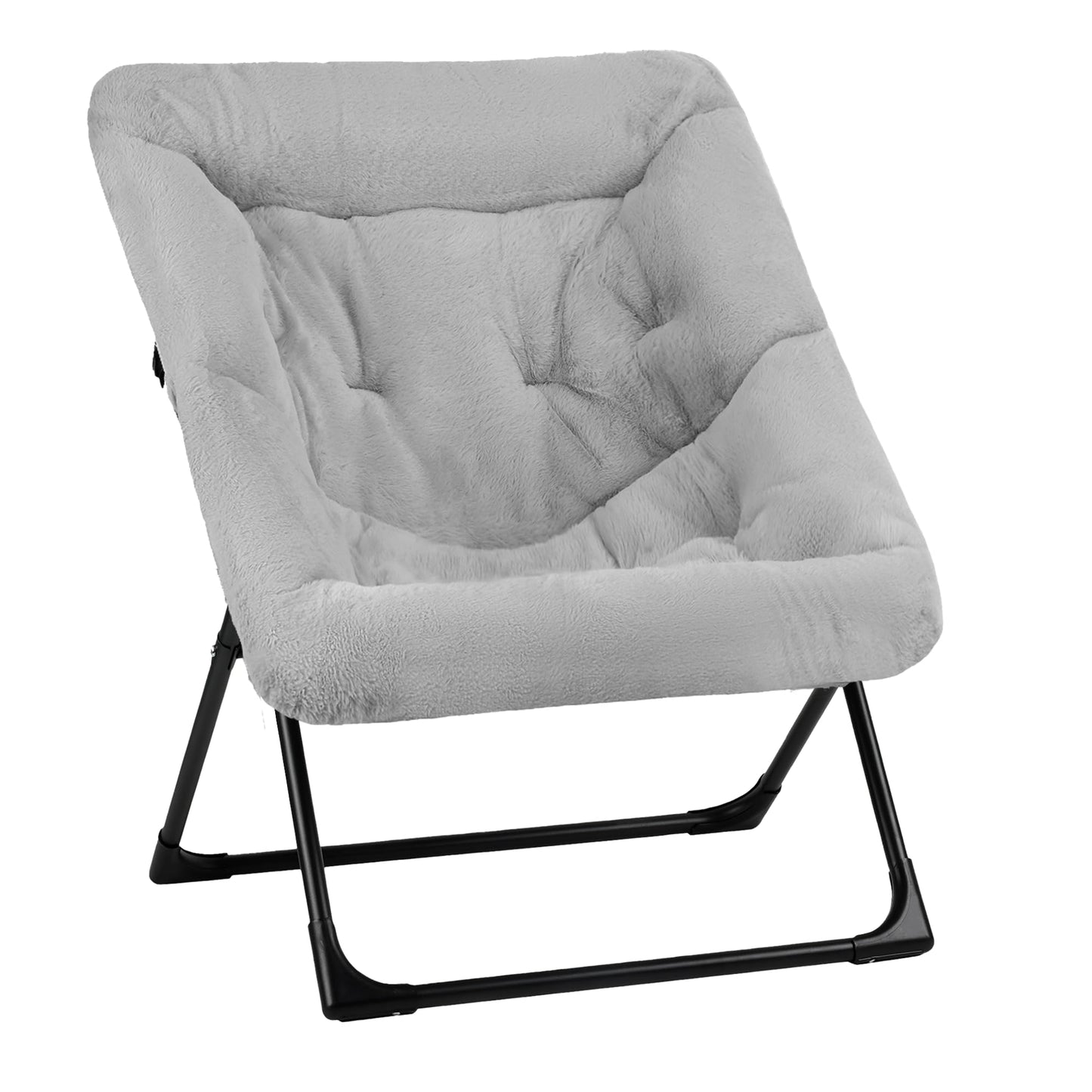 Mordchil EU Armchair Saucer Chair, Comfy Faux-Fur Reading Chair for Bedroom, Oversized Accent Moon Chairs for Teens and Adults