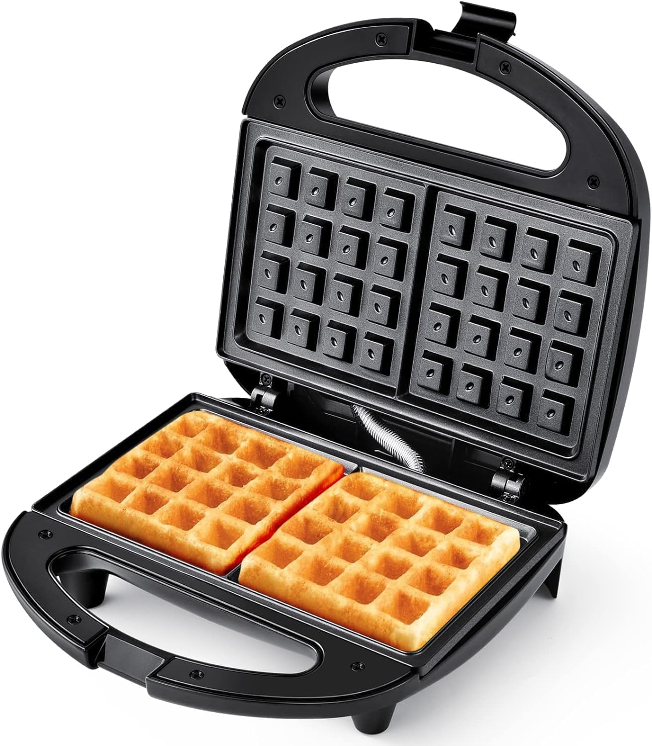 YASHE Waffle Maker, 750W Electric Non-Stick Waffle Iron Machine, Dual Belgian Waffle Machine, Automatic Temperature Control, Cool Touch Handle