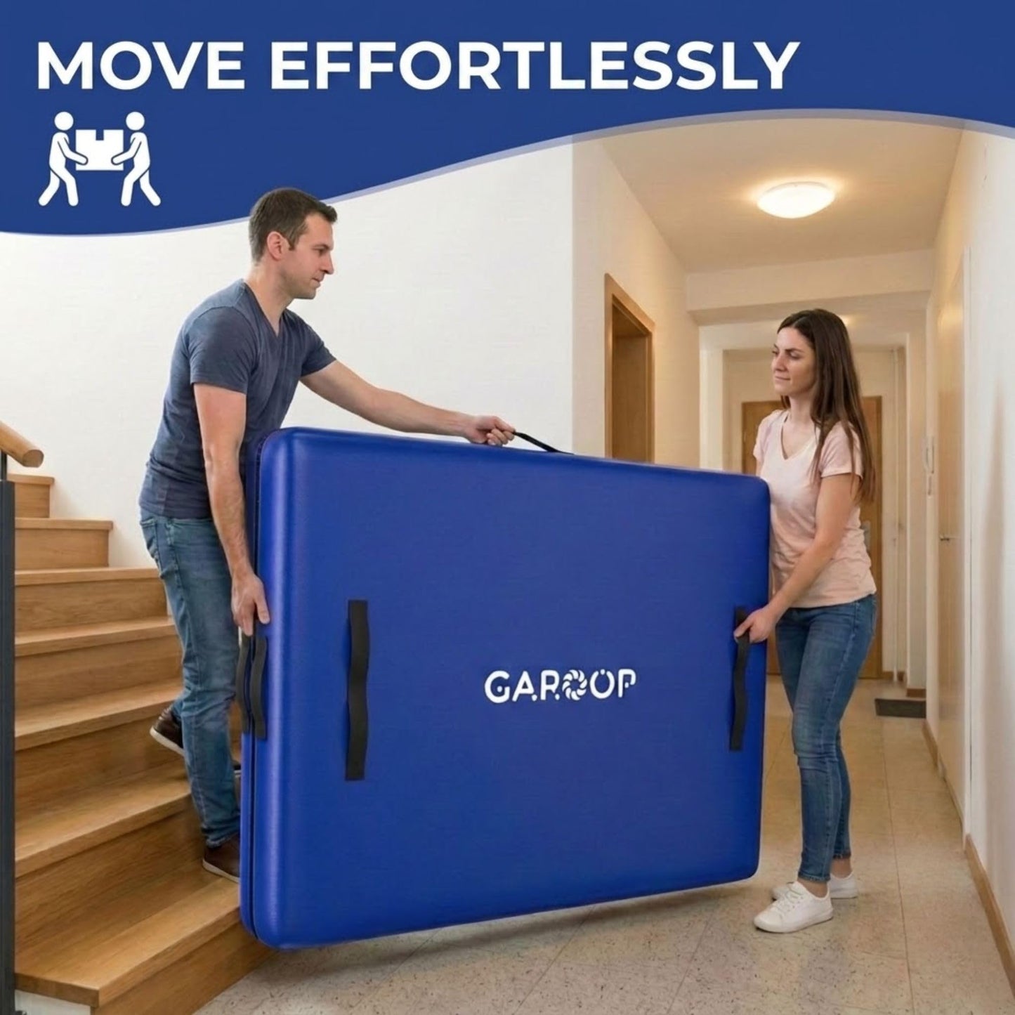 Mattress Bag for Moving and Storage with 8 Handles and Zip - Tarp Plastic Mattress Cover for Moving and Storage