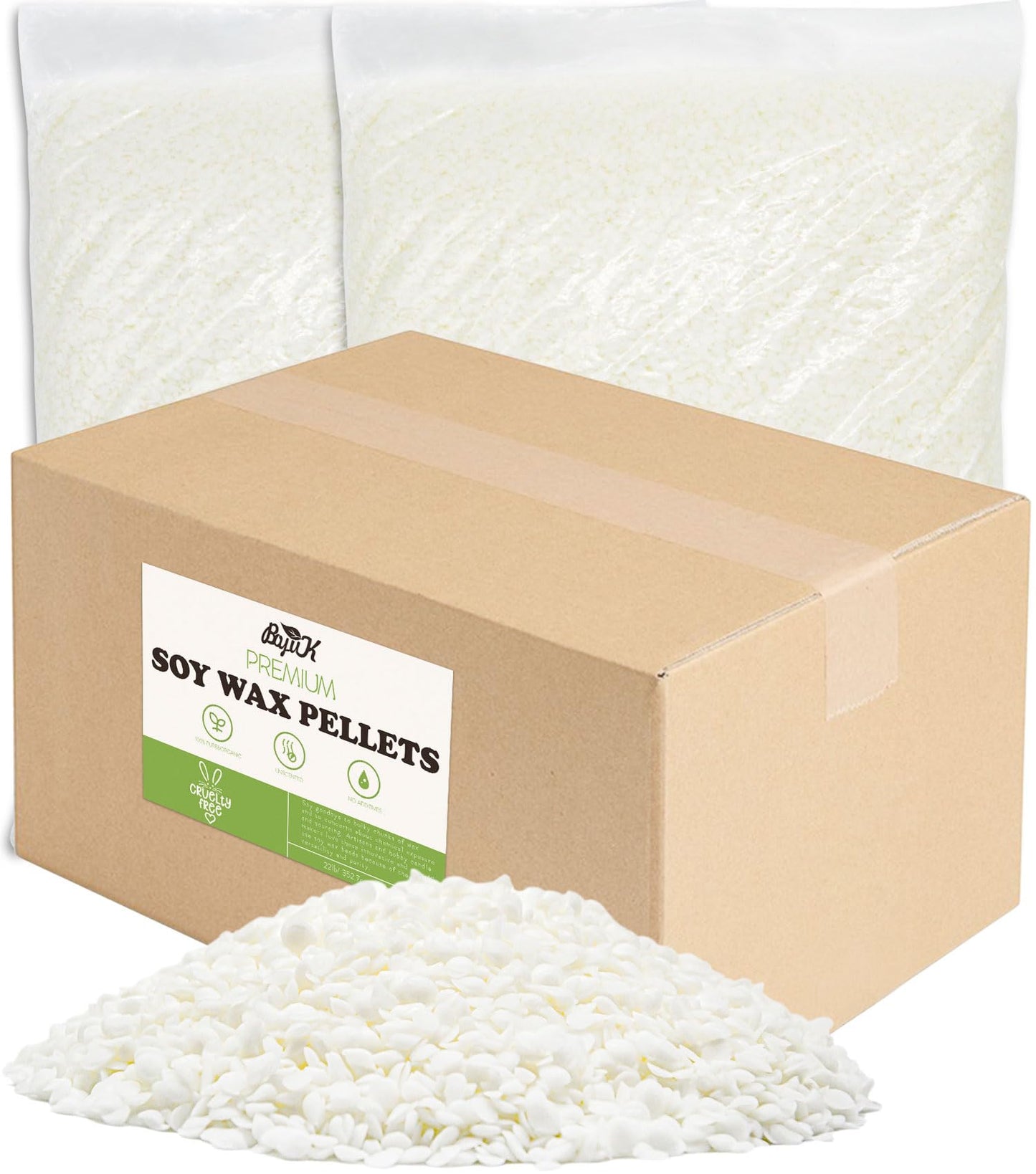 Soy Wax, BOYUJK Premium Natural Candle Wax, 100% Soy Wax for Candle Making from Organic Farm, No additives, Harmless and Pure (10KG)