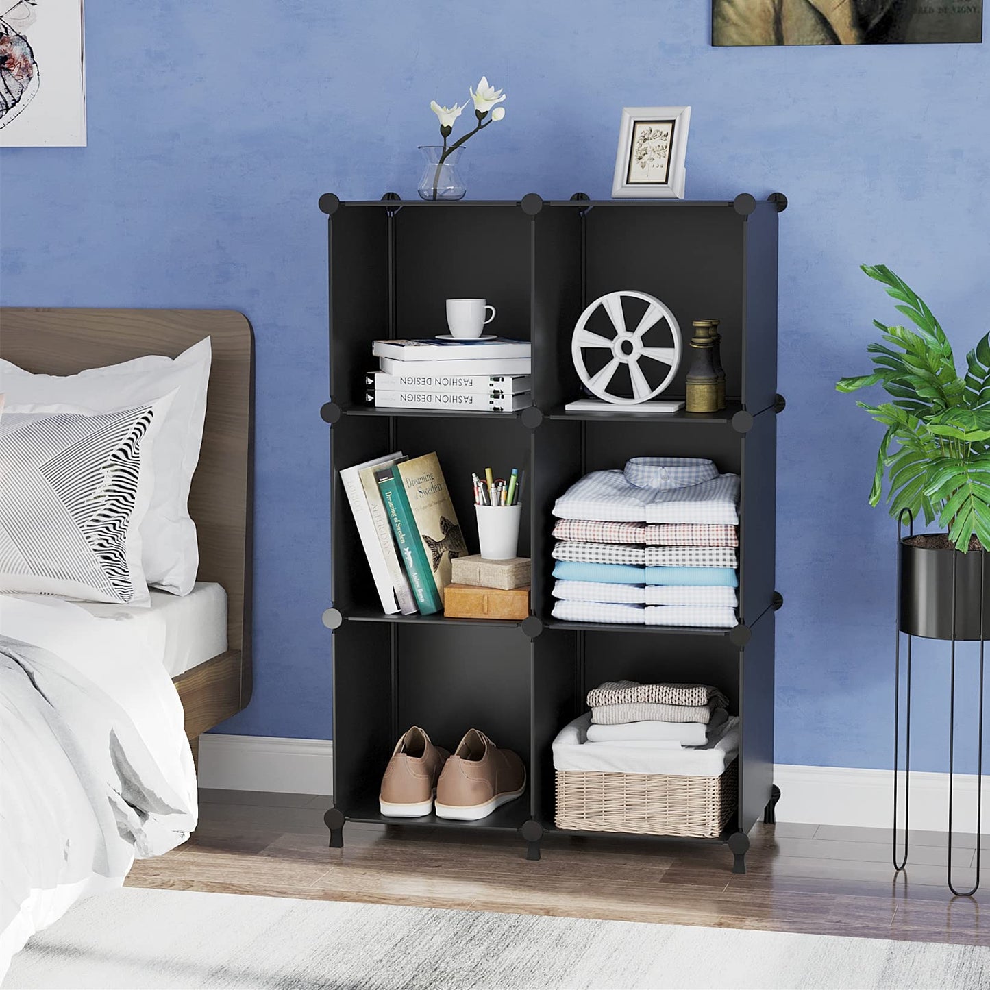AWTATOS Cube Storage Organizer, Storage Cubes Shelves Bookshelf, 6 Cube