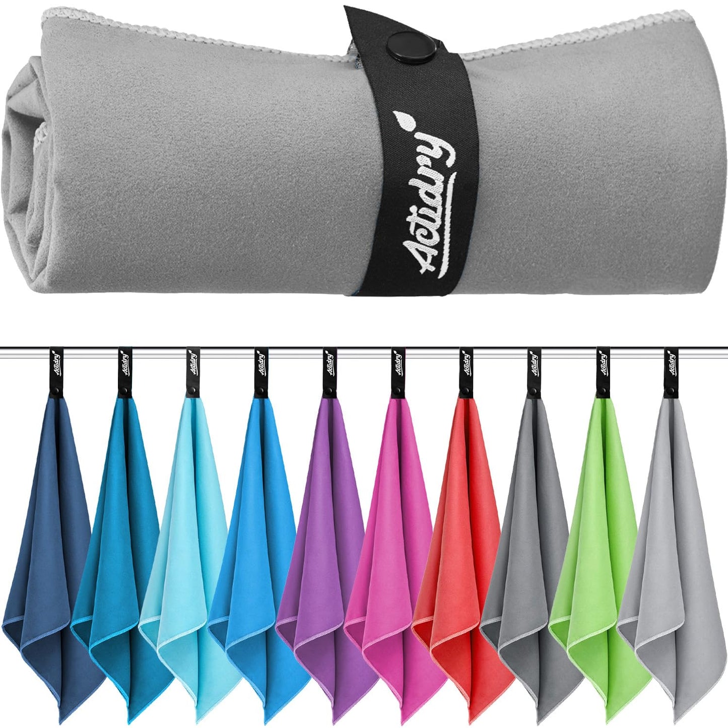Actidry Microfiber towel - XL/L/M - 10 colors - light, quick-drying, highly absorbent - beach, bath, sauna, shower, pool, swimming towels, large