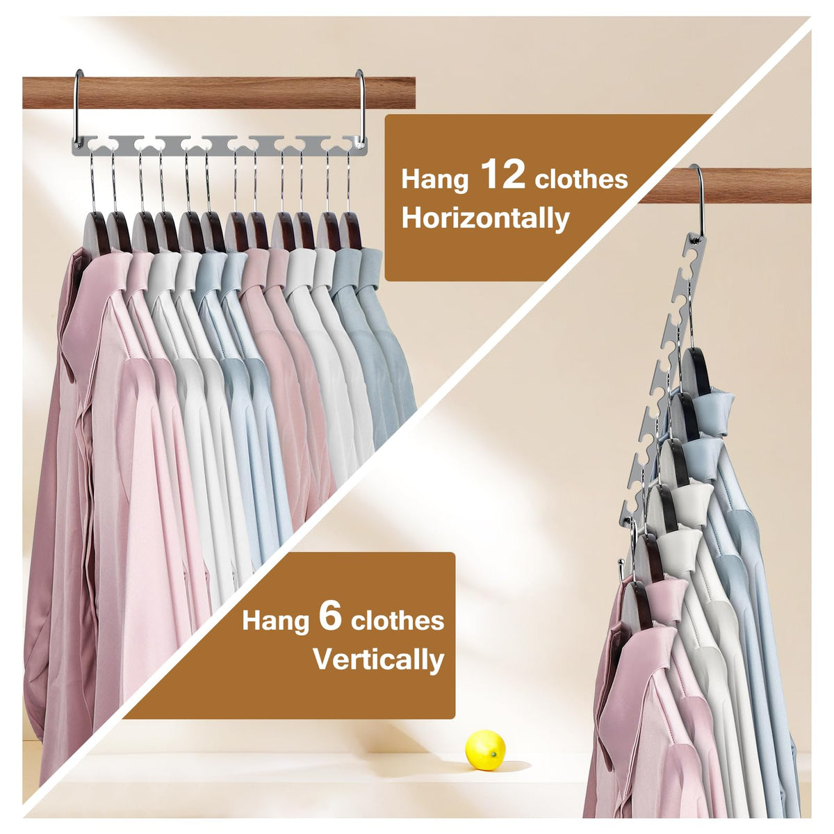 Sindax 20pcs Magical Space Saving Hangers, Stainless Steel Hangers for Clothes, Portable Closet Wardrobe Storage Organiser for Trouser Coat and Suits