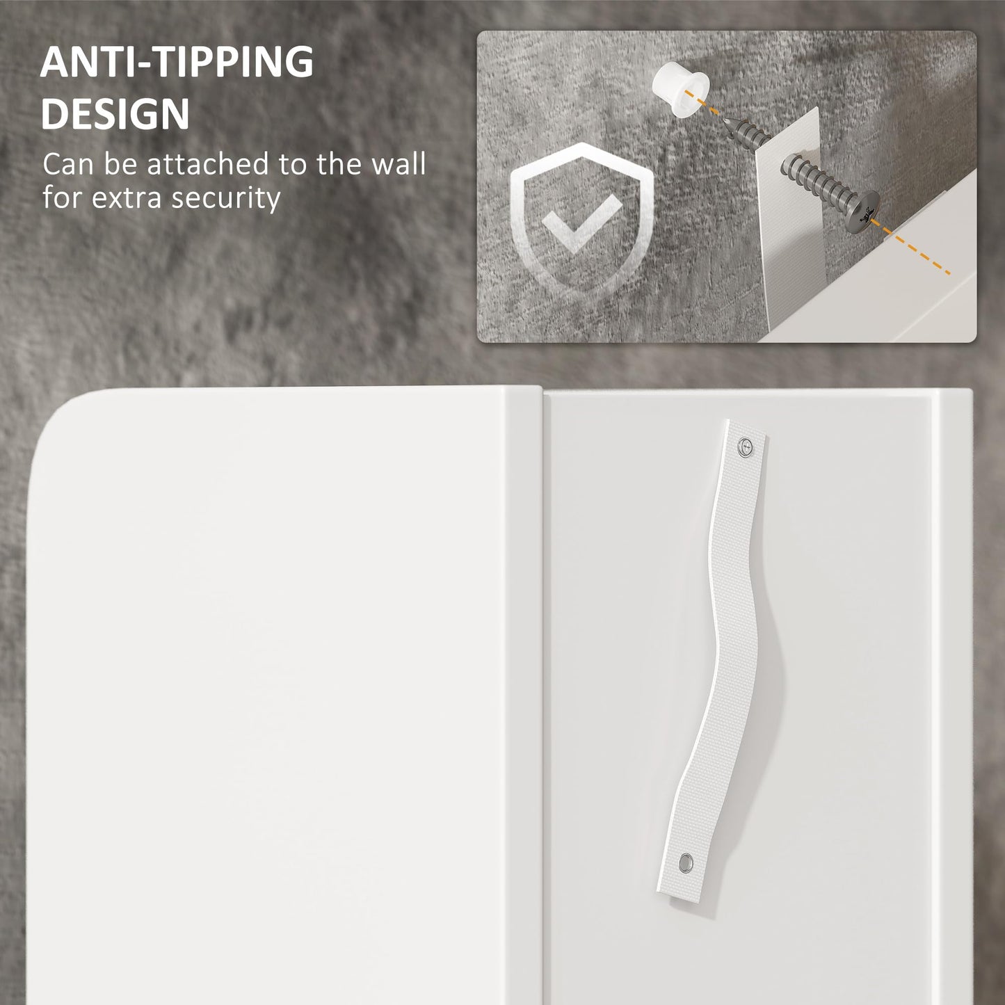 kleankin Modern Bathroom Storage Cabinet Freestanding Open Shelves White