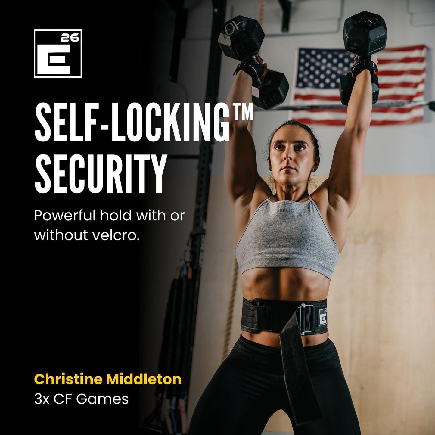 Element 26 Self-Locking Weight Lifting Belt Premium Weightlifting Belt for Serious Functional Fitness,Olympic Lifting Athletes Lifting Support