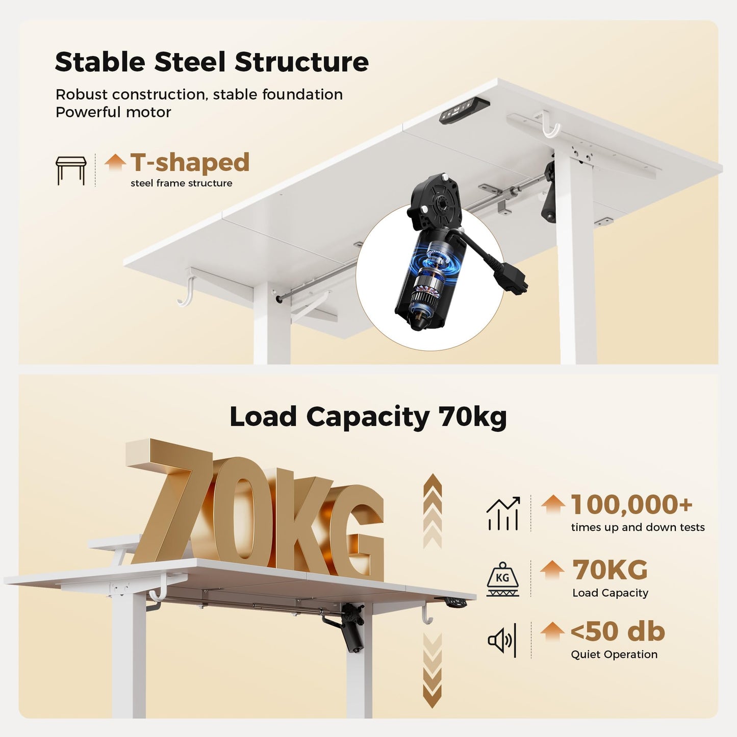Agilestic Eletric Height Adjustable Desk, Movable Monitorstand, 120x80cm