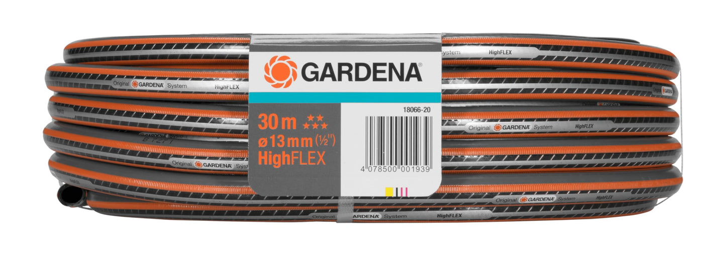 Gardena Comfort HighFLEX Hose, 13 mm (1/2 inch), 30 m: Garden Hose with Power Grip Profile, 30 bar Burst Pressure, Keeps its Shape, Frost/UV Resistant