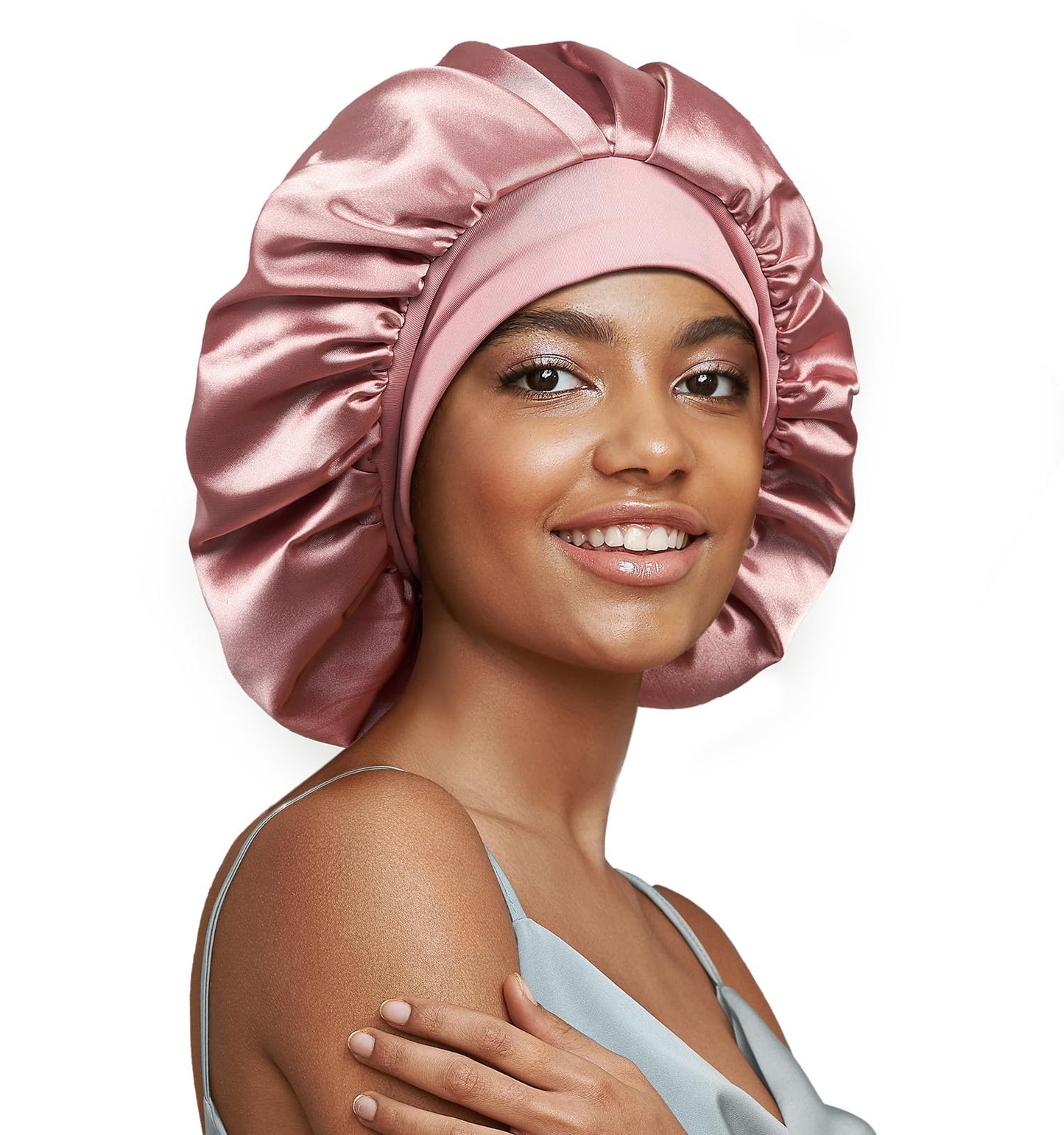 Umisleep 22 Momme 100% Mulberry Silk Bonnet with Double Layer Satin Outer for Sleeping Women for Adult & Kids, Soft Elastic Band, Non-Slip Hair Wrap