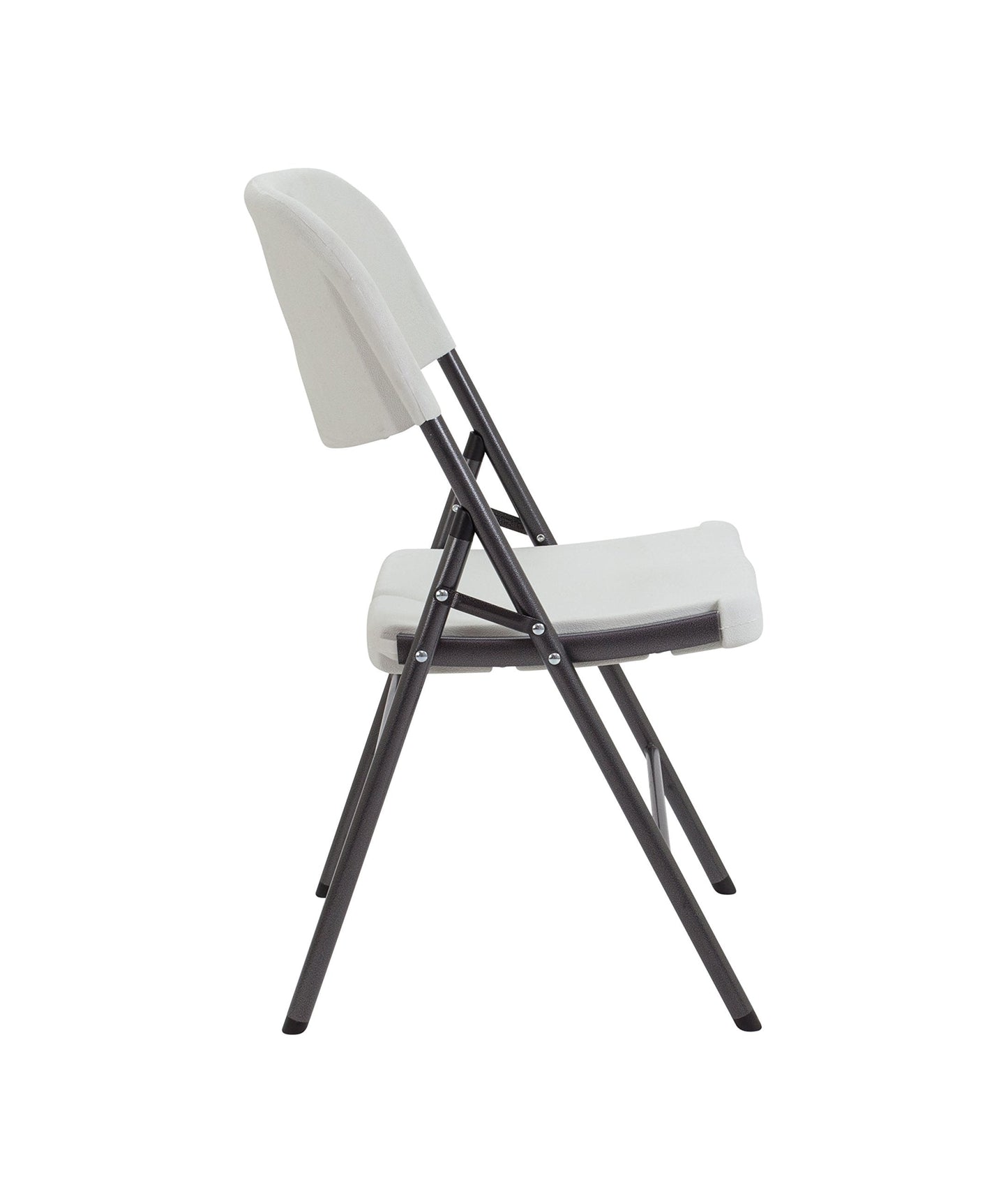 Office Hippo Occasional Folding 4 Leg Chair, Plastic, White