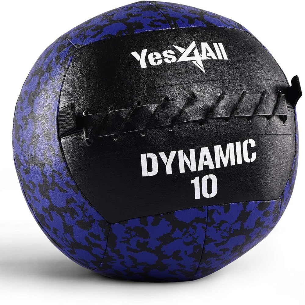 Yes4All P3JT 4.5 kg Dynamic Wall Ball/Soft Medicine Ball, Wall Med Ball for Full Body Workout and Strength Exercise, Camuflaje azul marino