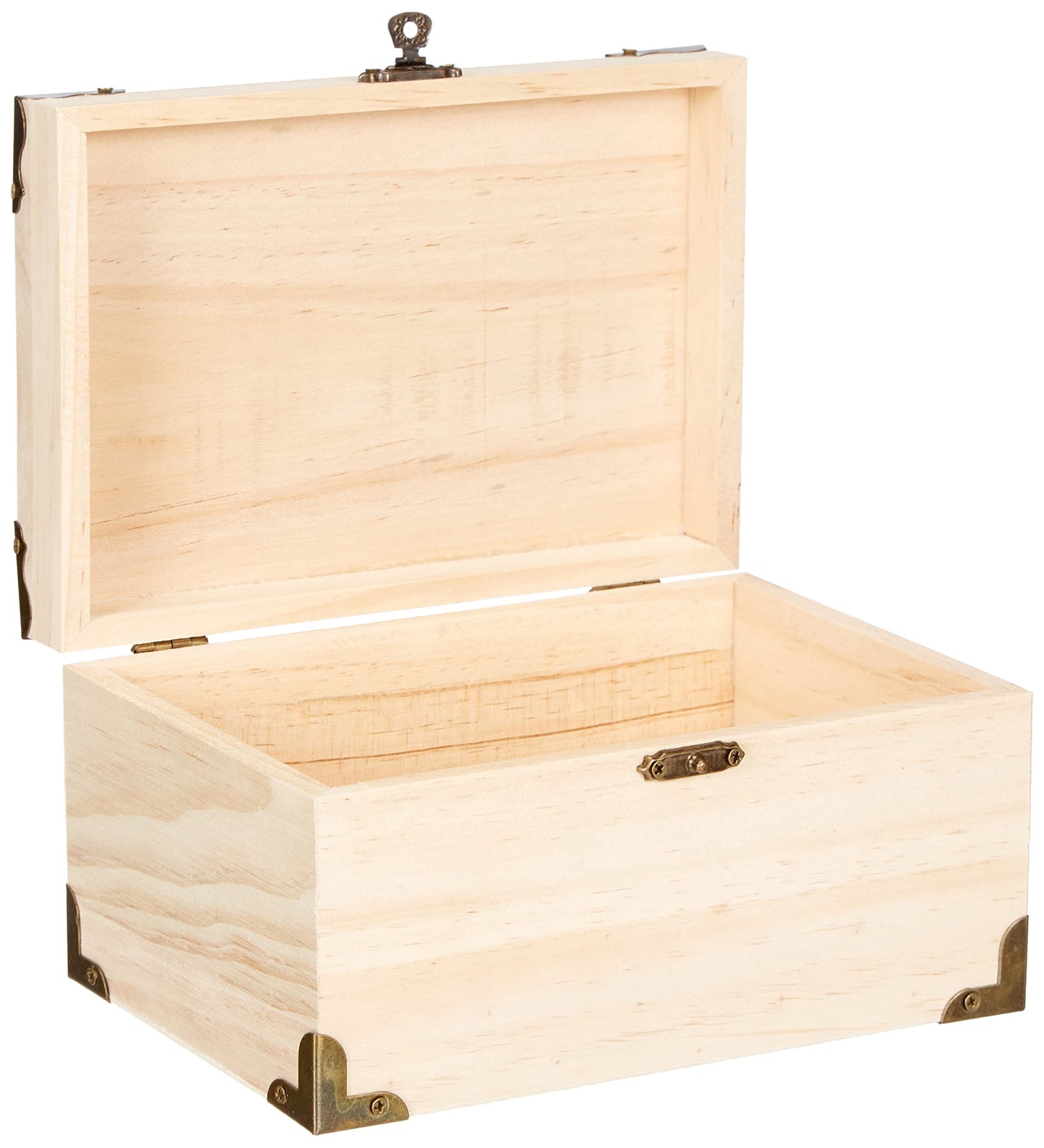 GLOREX 6 2003 353 Wooden Treasure Chest Natural 18 x 12.5 x 10 cm