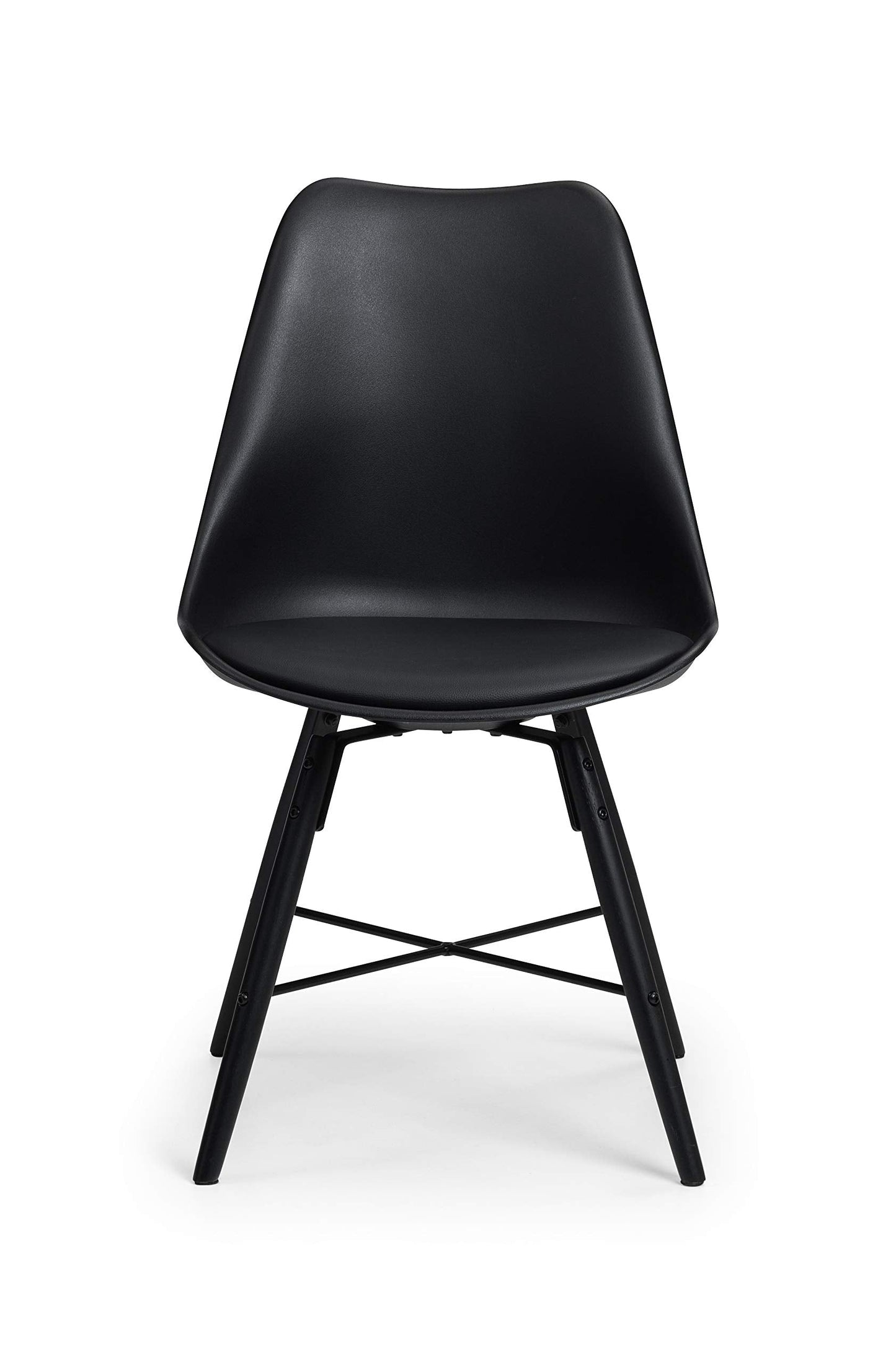 Julian Bowen Kari Dining Chairs, Set of 2, Faux Leather Black - H83 x D54cm