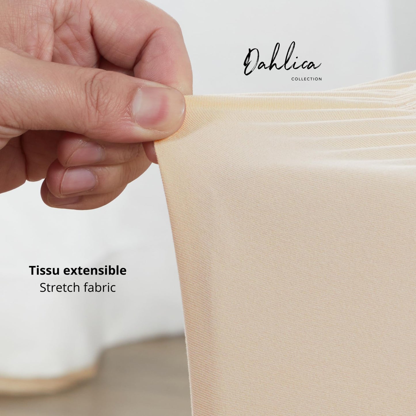 Bed Base Cover 90 x 200 cm Beige – Soft and Stretchy Fabric – Impeccable Look – Easy to Install