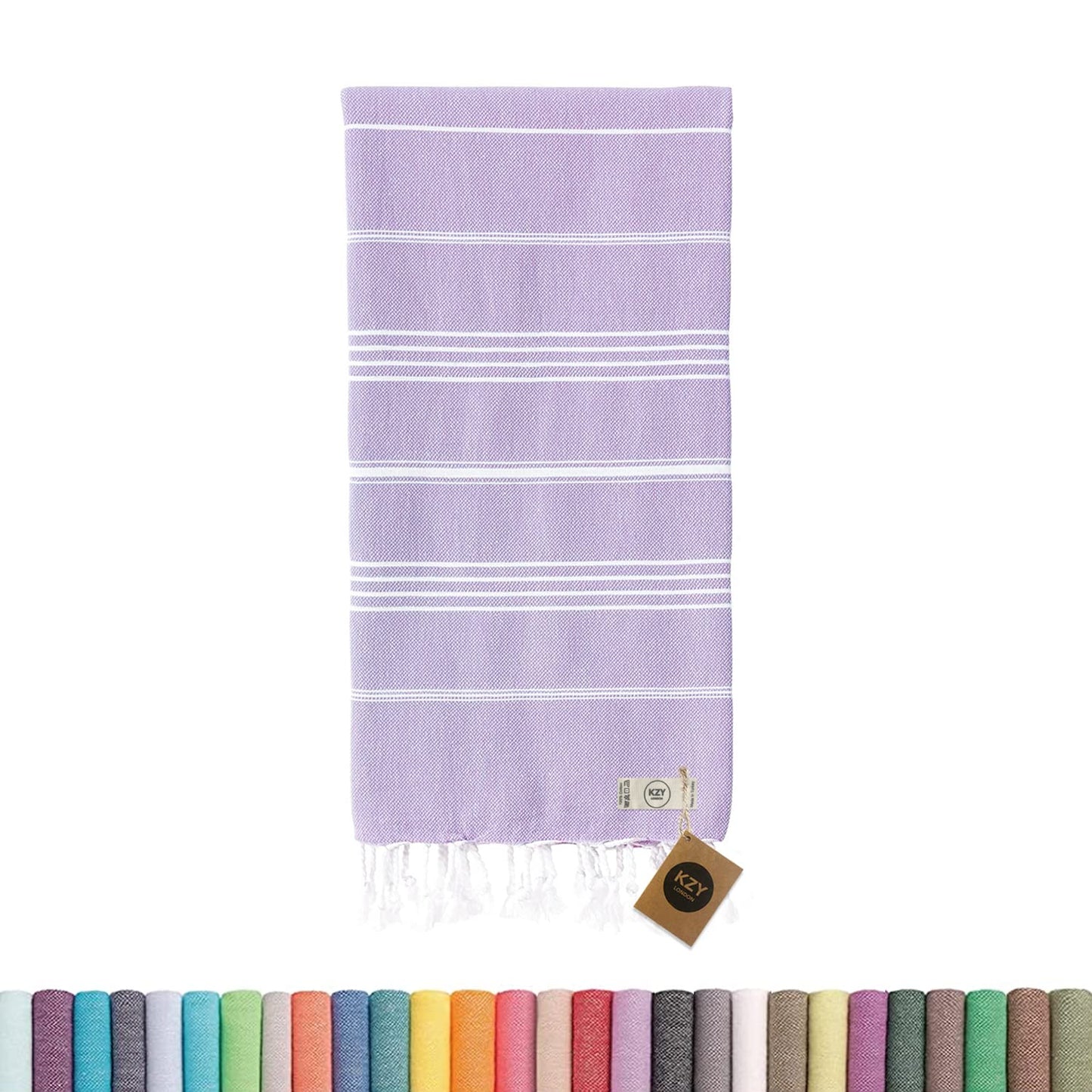 KZY LONDON Beach Towel - Large Turkish Beach Towels for Camping, Swimming, Bath, Gym - Quick Dry, Super Absorbent, Lightweight