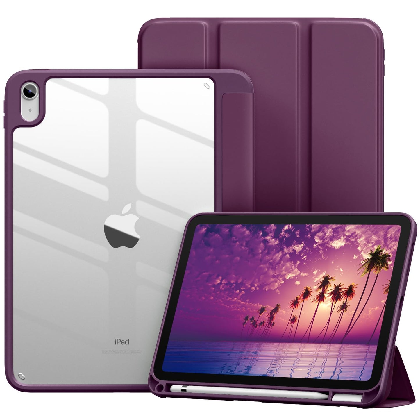 Vobafe Case for iPad A16 11th Generation 11 inch 2025/iPad 10th Generation 10.9 inch 2022, PC Clear Cover, Trifold Stand for iPad 10/11th Gen with