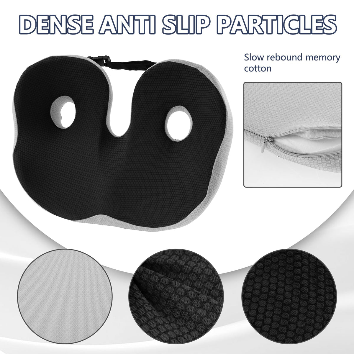 Coccyx Cushion for Tailbone Pain, Adjustable Memory Foam Non-Slip Seat Pads, Ergonomic Seat Cushion, Coccyx Pain Relief Cushion for Office Chair