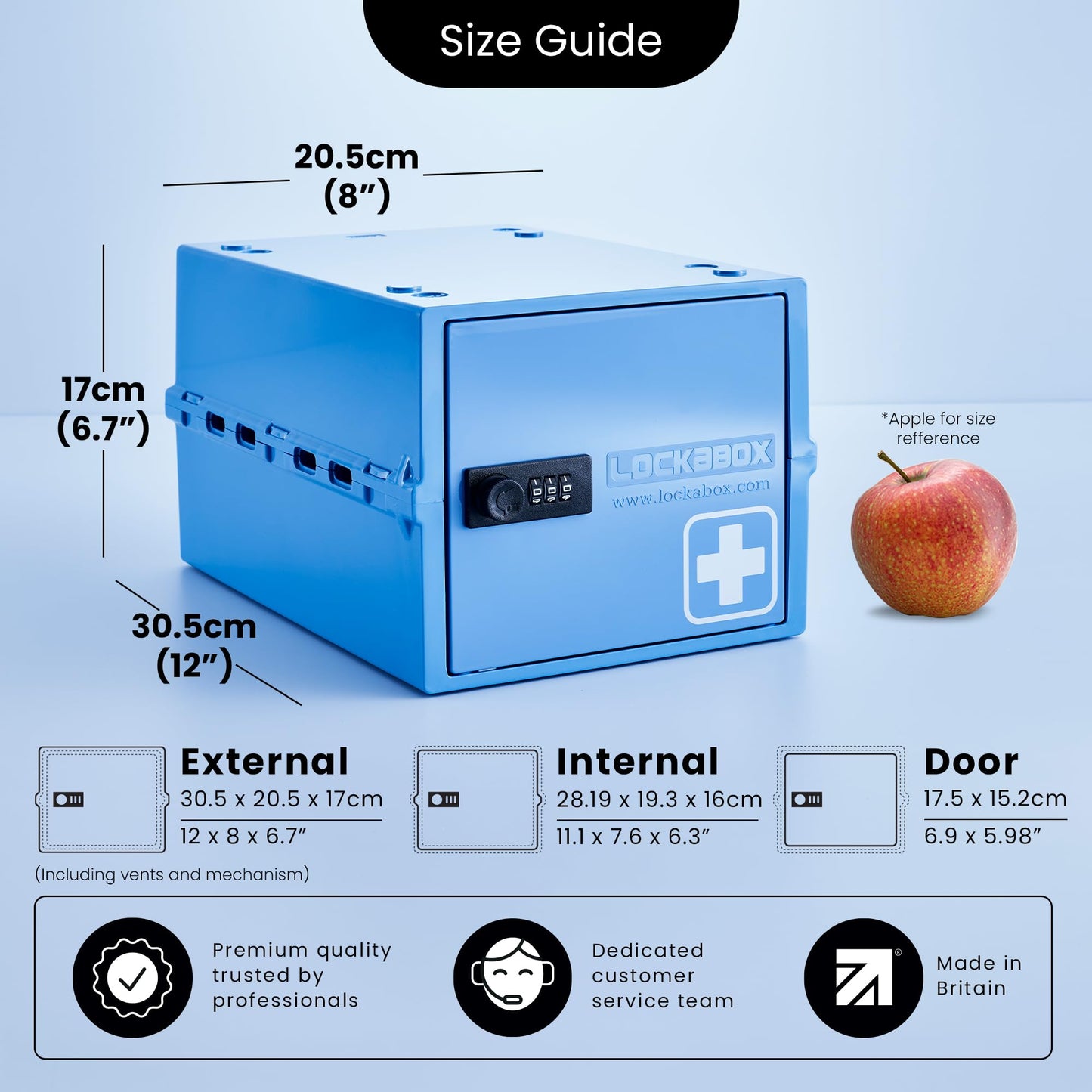 Lockabox One™ | Premium Lockable Medicine Box (10L) | Lightweight & Hygienic Medicine Lock Box | Made In Britain | External Size 31 x 21 x 17 cm