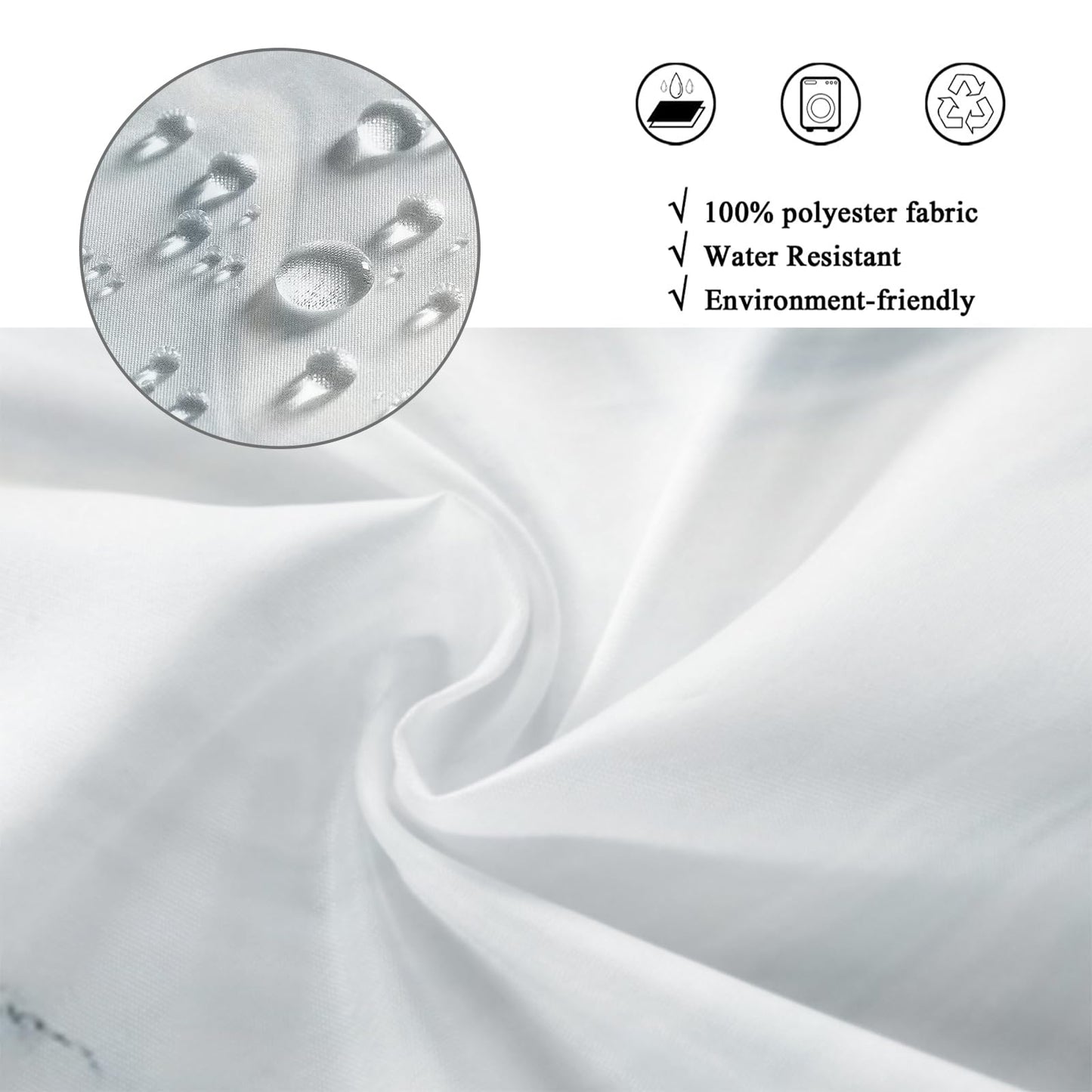 GCIREC Shower Curtain, 180x200cm, Blue White Texture Ink Marble Modern Art Waterproof Fabric Machine Washable Bathroom Curtain with Hooks