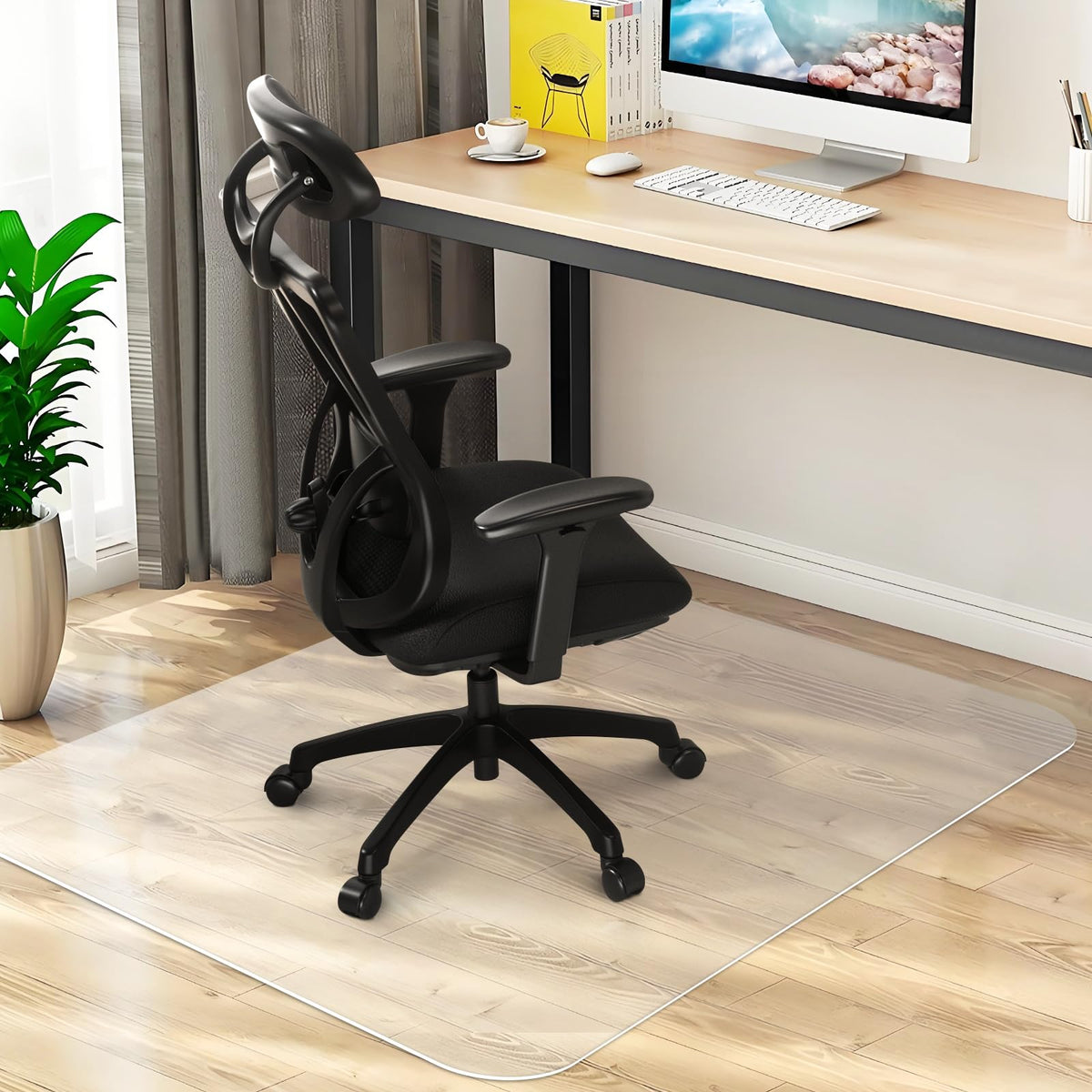 Chair Mat for Hard Wood Floors - Heavy Duty Floor Protector - Easy Clean (47''47'')