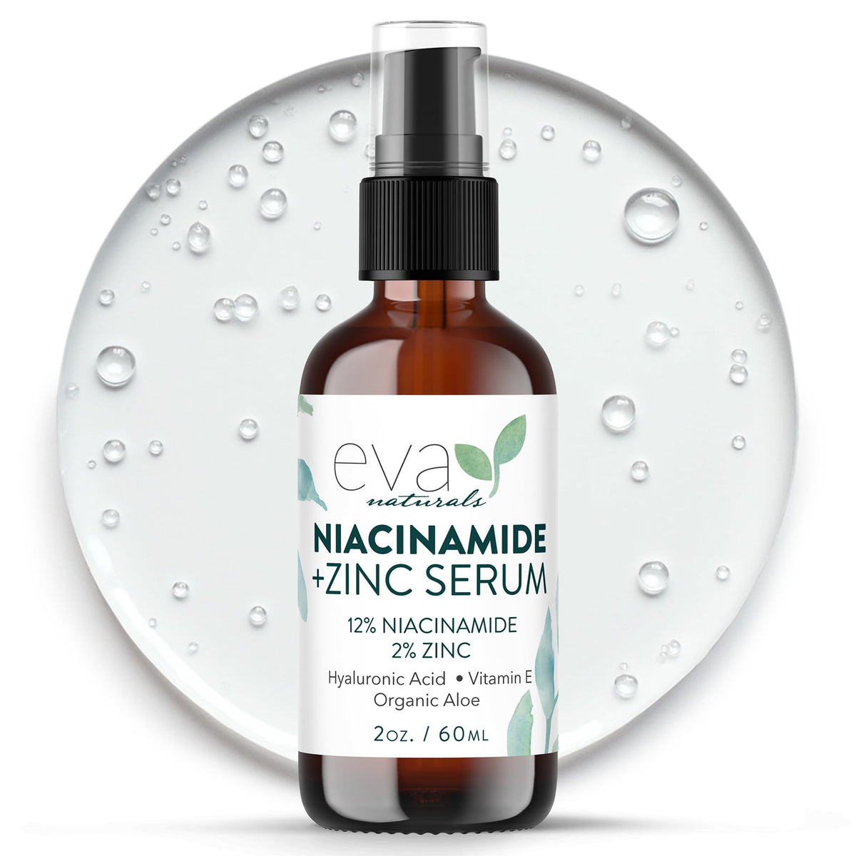 Eva Naturals Niacinamide 12% + Zinc 2% Serum for Face ? Pore Minimizer, Dark Spot & Redness Relief, Oil Control with Botanical Hyaluronic Acid &