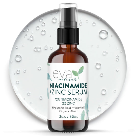 Eva Naturals Niacinamide 12% + Zinc 2% Serum for Face ? Pore Minimizer, Dark Spot & Redness Relief, Oil Control with Botanical Hyaluronic Acid &
