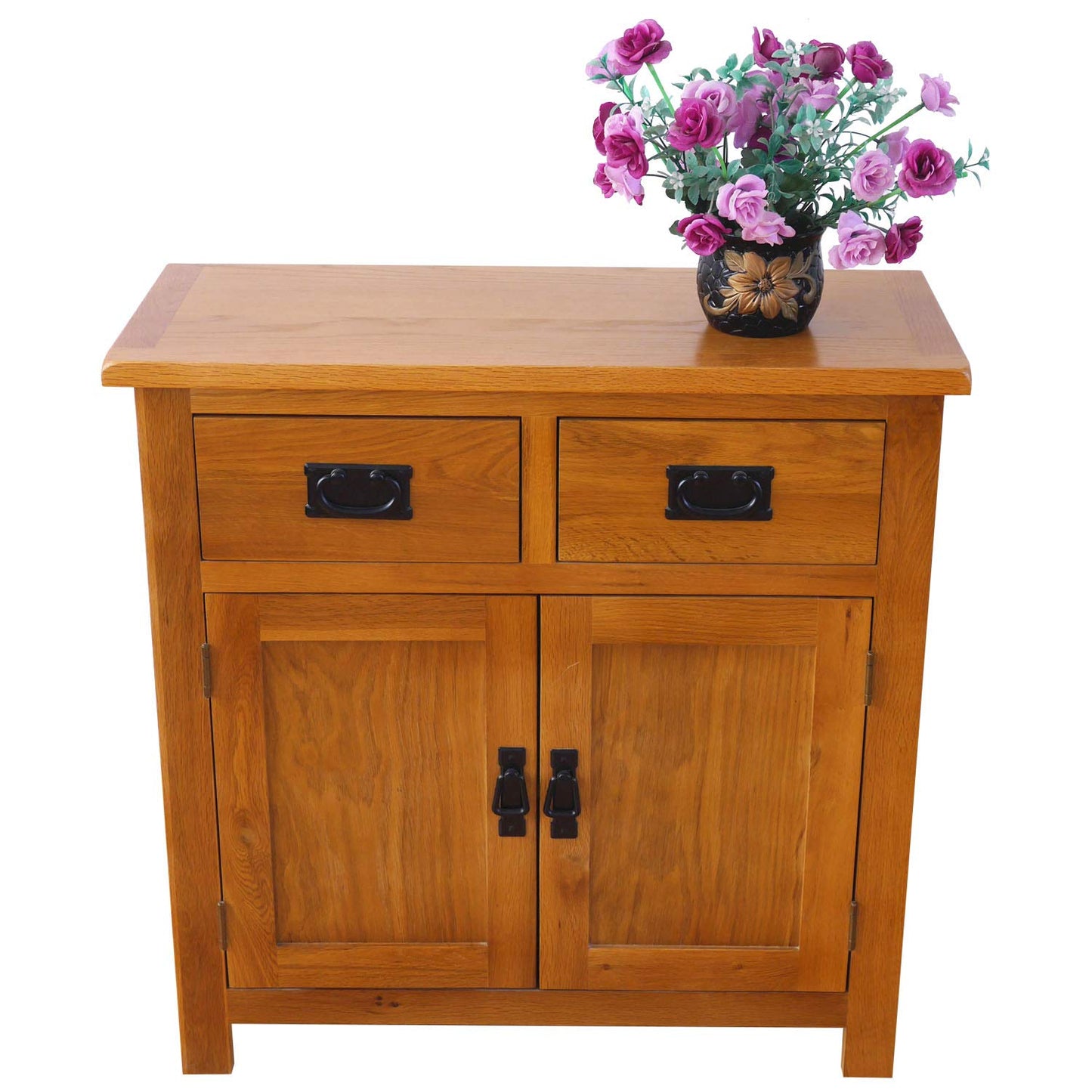 Aurotrice Oak Small Sideboard/2 Door 2 Drawer Mini Sideboard/Living Room Storage (Rustic) …