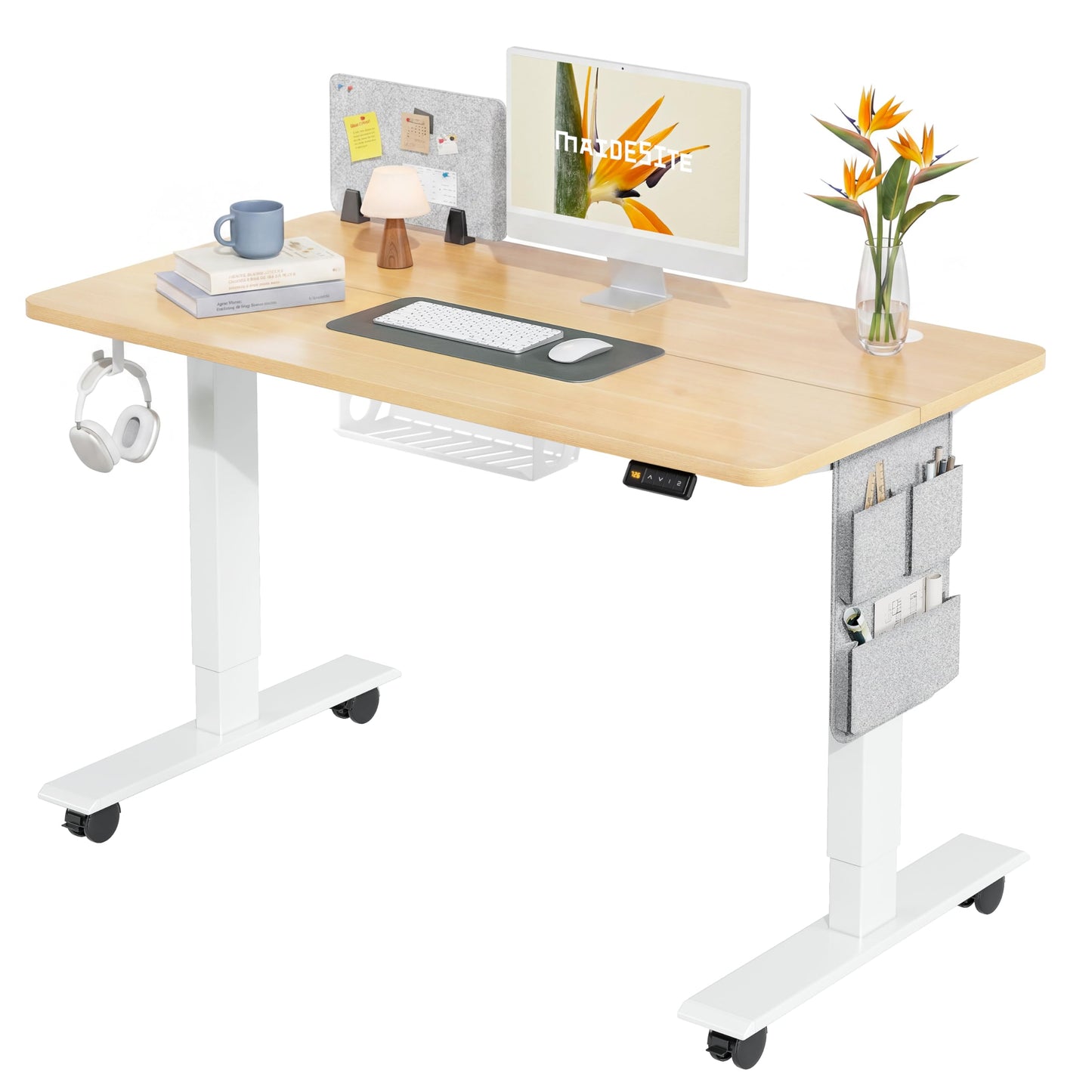 MAIDeSITe Electric Height Adjustable Standing Desk, 120x60cm Sit Stand Desk