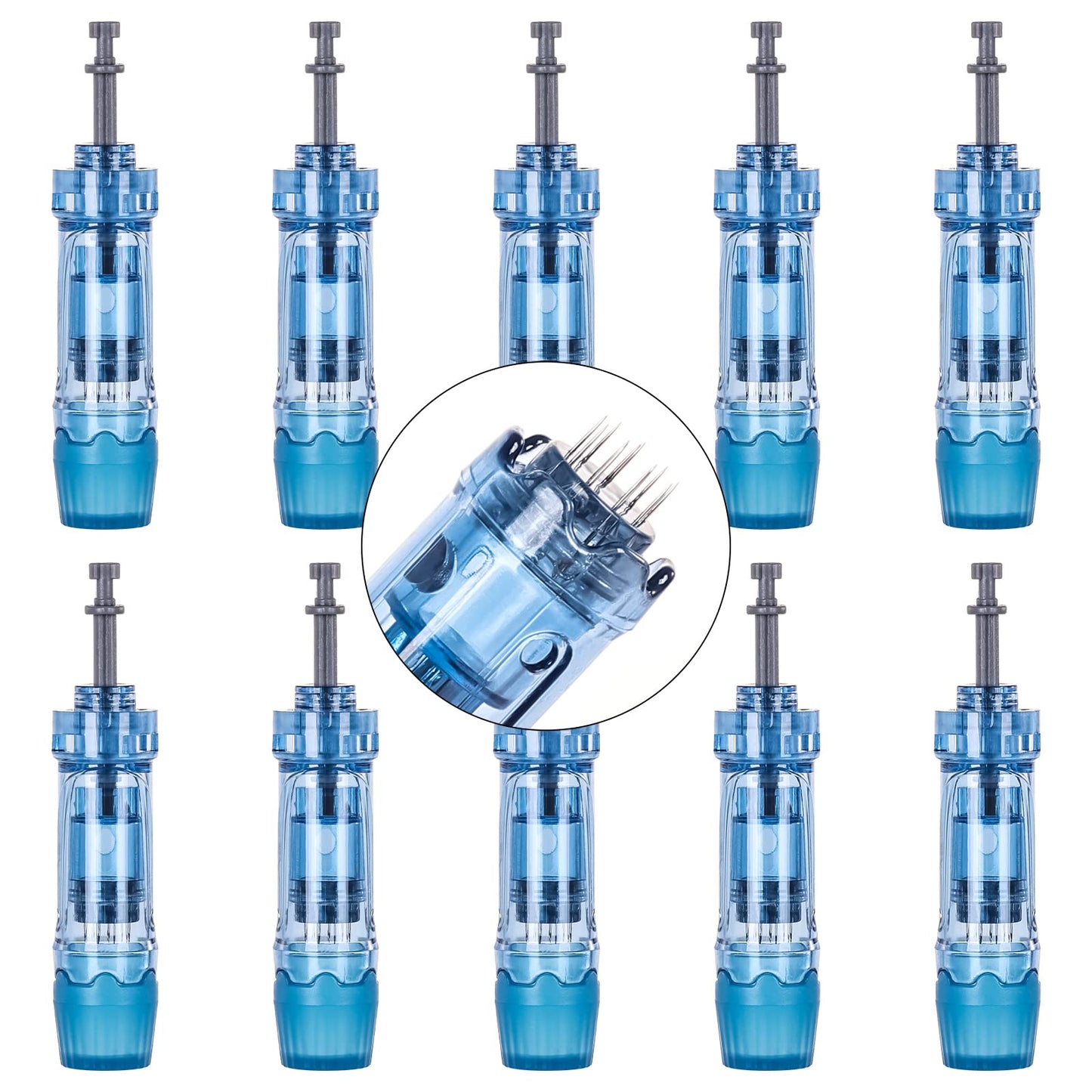 Microneedling Needles, 10 Pcs 12 Pin Replacement Needle Cartridges for Dr.pen M8S/A8S/A9, 10 Pcs/Pack, 3 Slots Design