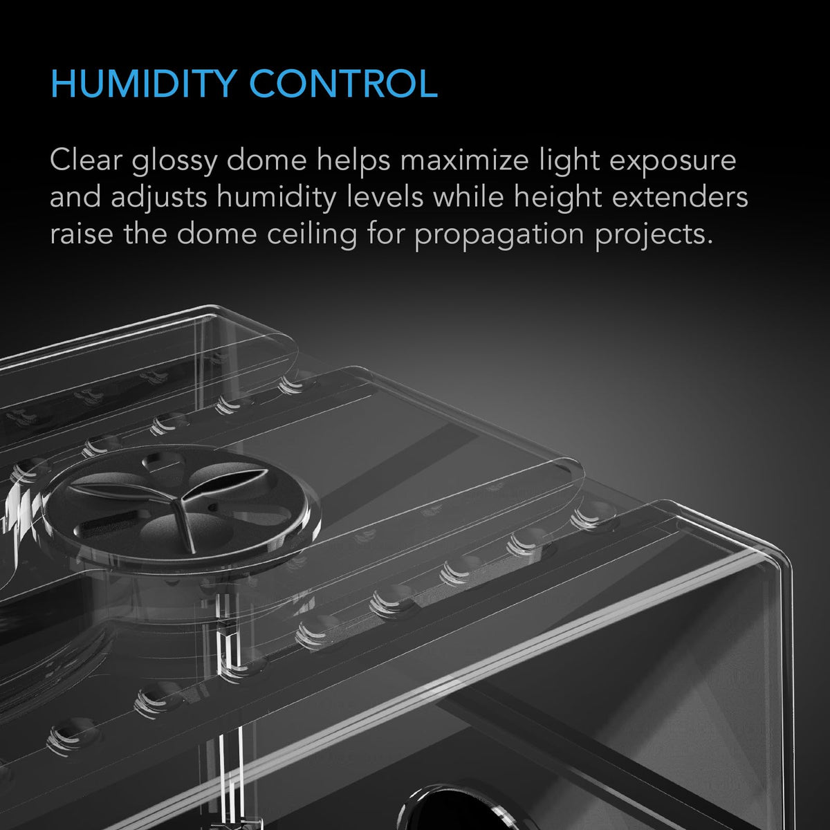 AC Infinity Humidity Dome, Germination Kit with Large Glossy Finish Clear Dome, Sturdy Drip Tray, and 6x12 Cell Seedling Tray, for Seed Starting,