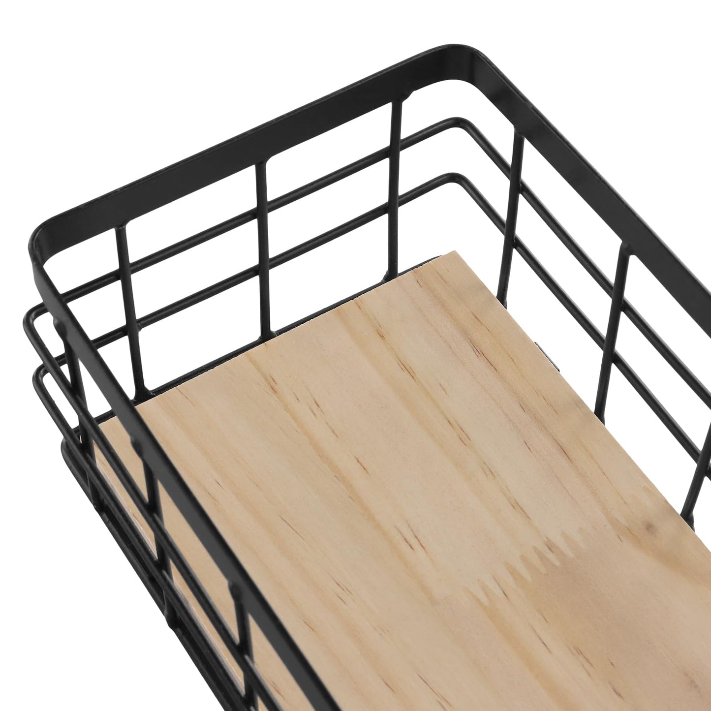 FUNSUEI Set of 2 Wire Storage Basket Bins with Hooks