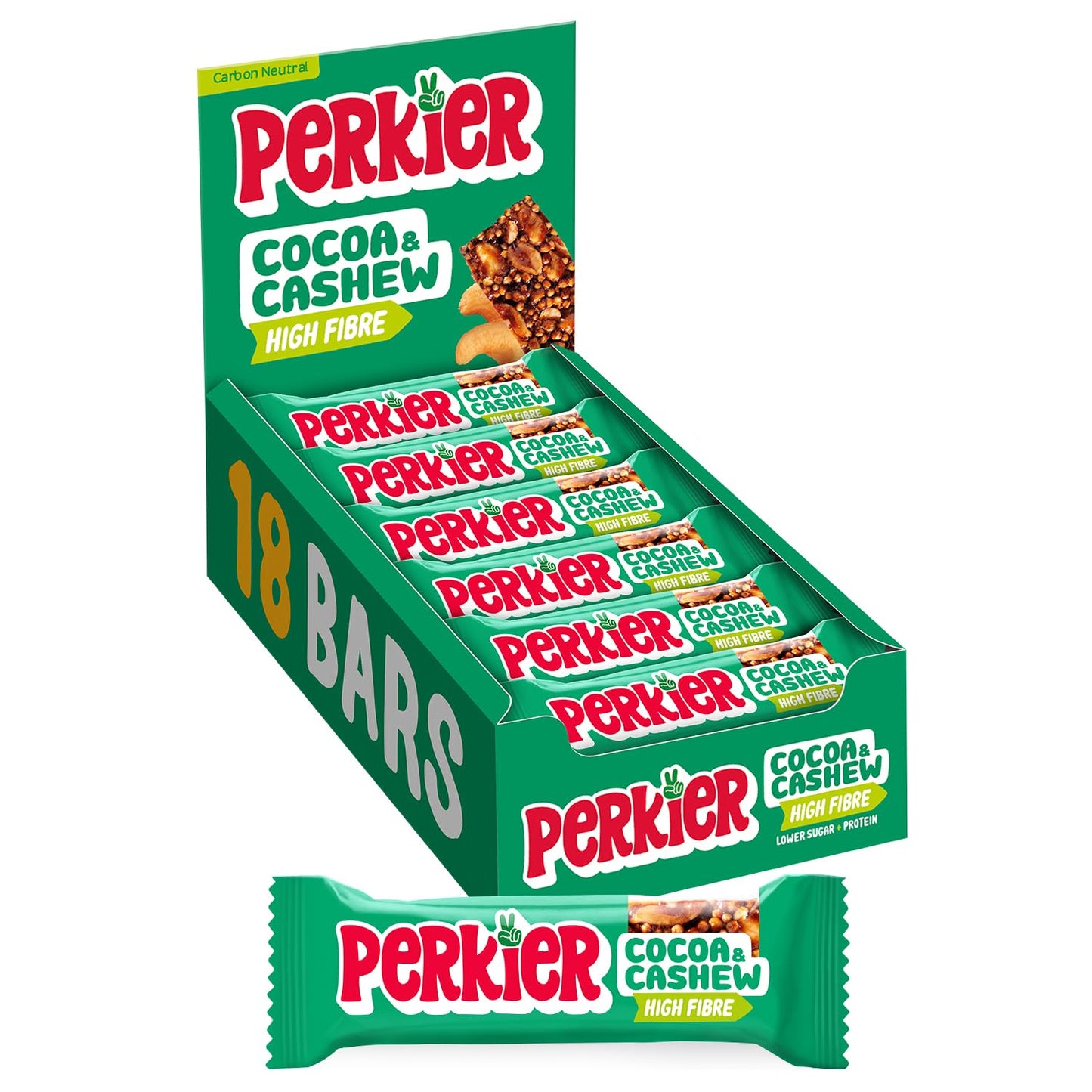 Perkier Cacao and Cashew Quinoa Bar, 35 g