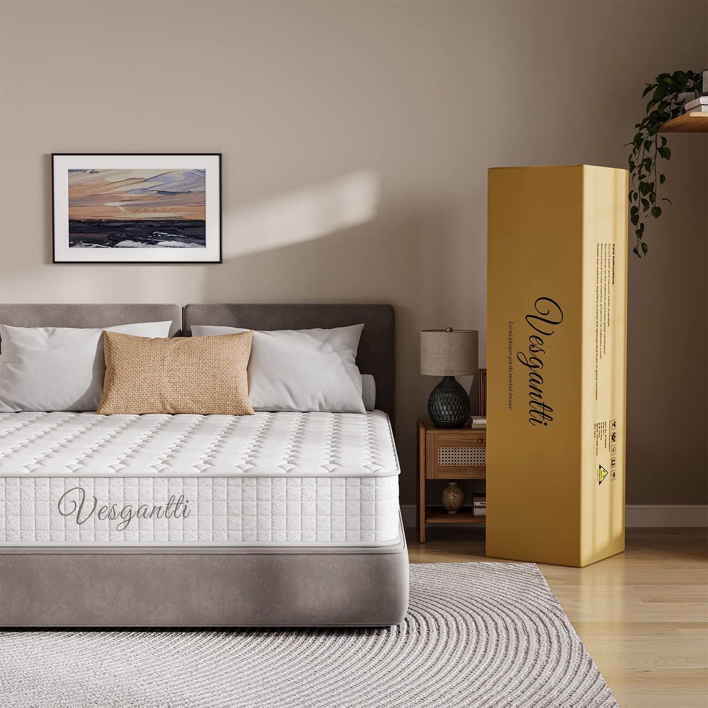 Vesgantti Small Double Mattress Hybrid Mattress 120x190x25cm, White