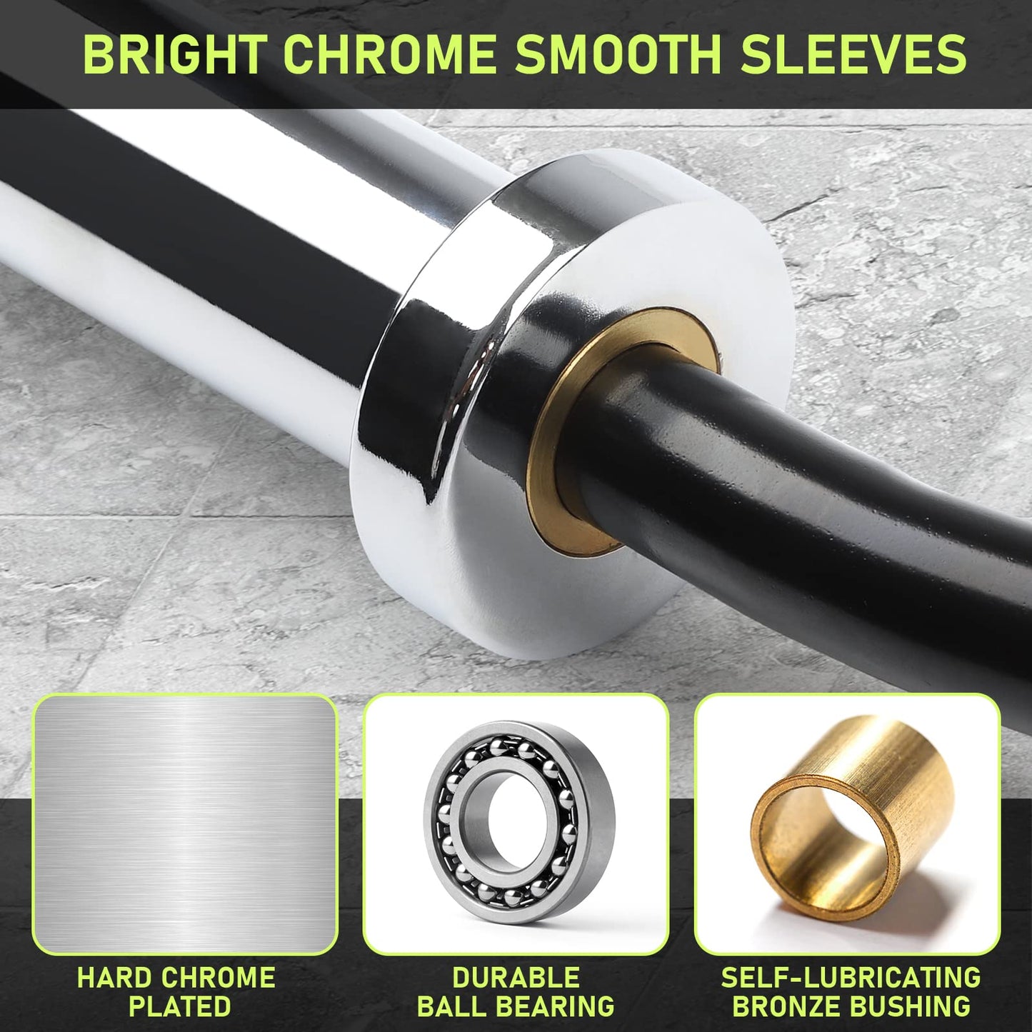 PhysKcal EZ Curl Bar, 47 Inches Super EZ Weight Lifting Bar for Standard 2 Inches Weight Plates, Excellent for Gaining Biceps and Triceps, Chrome &