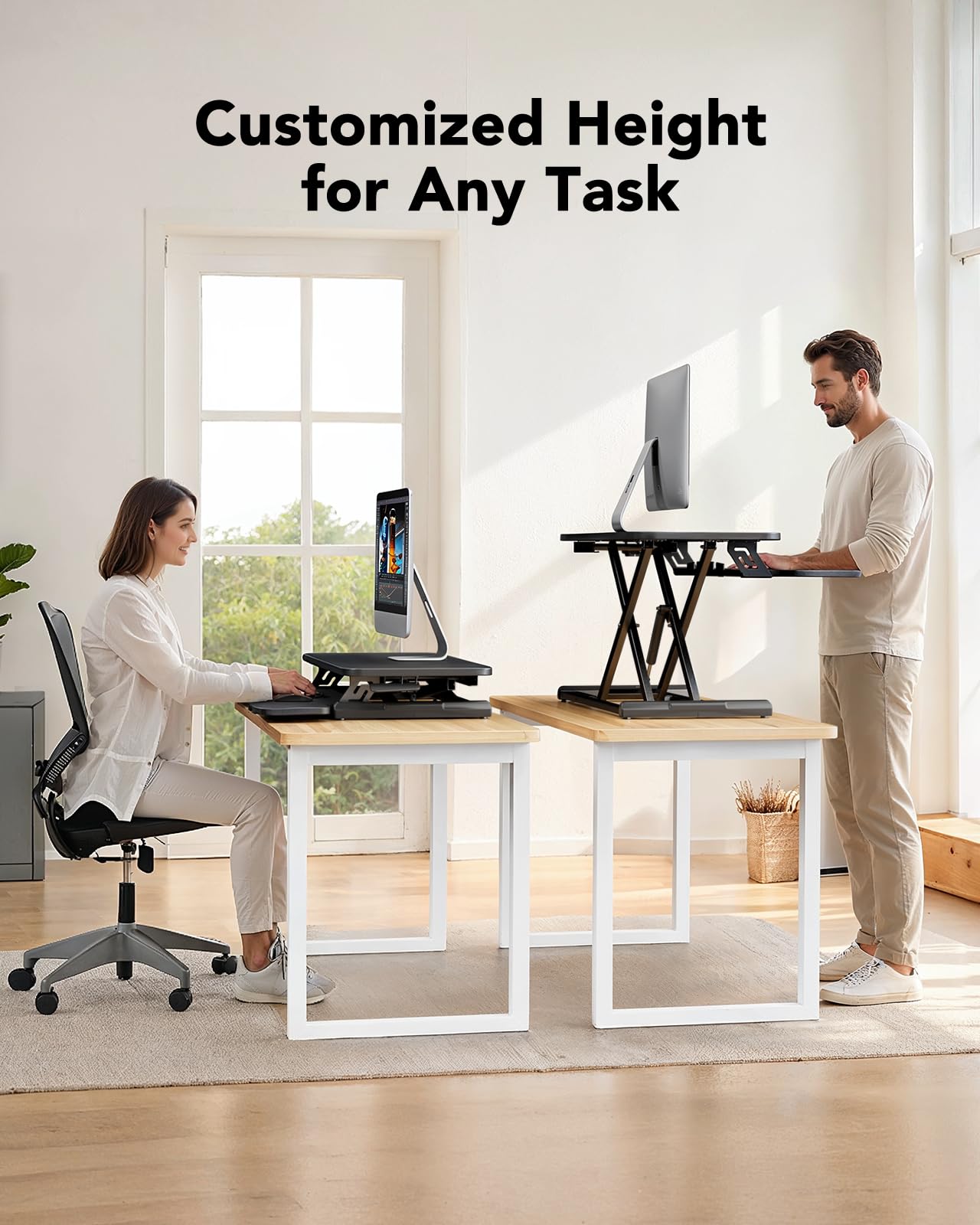 HUANUO Standing Desk Converter, 36''/91cm Desk Riser