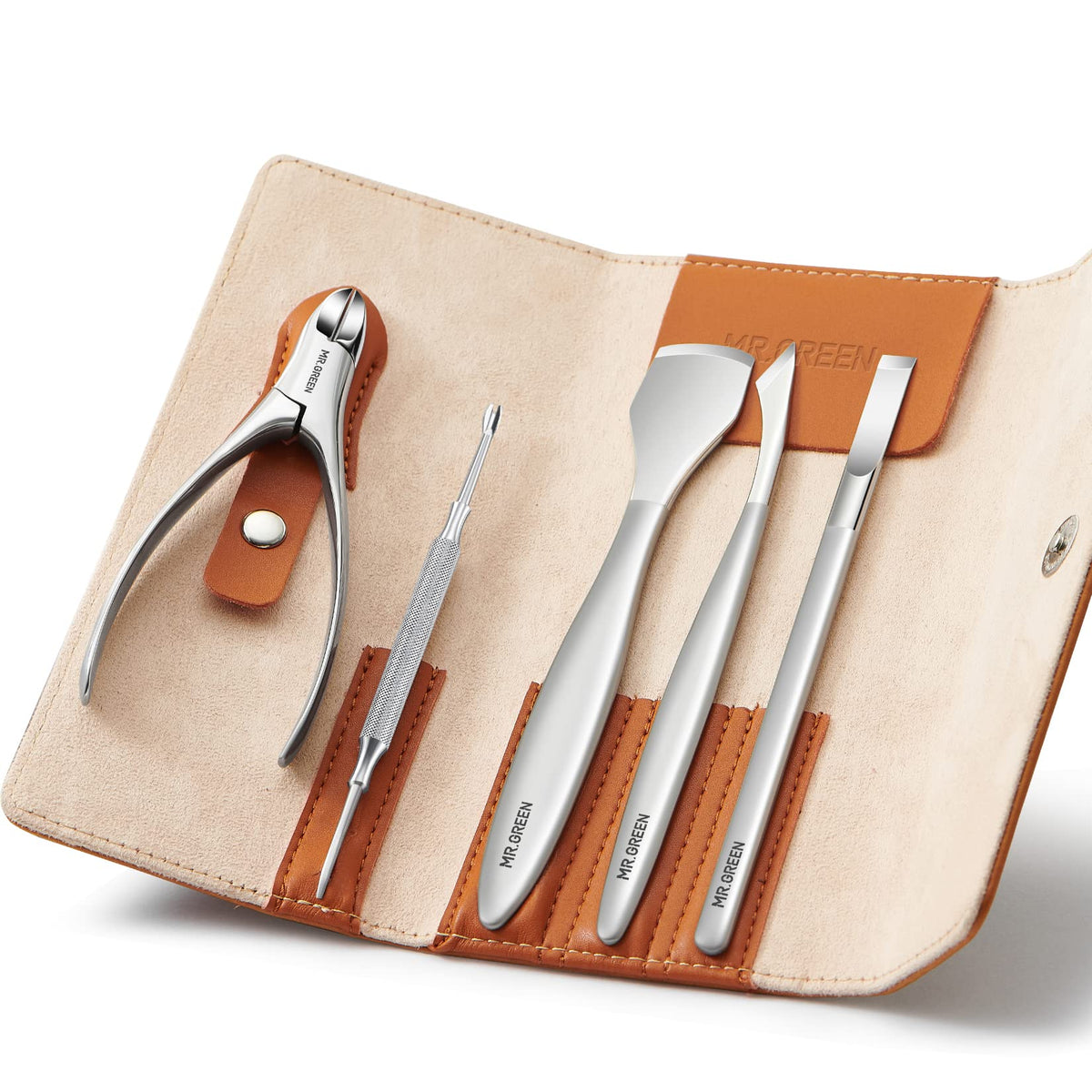 MR.GREEN Pedicure Knife Set Professional Ingrown Toenail Clippers Foot Care Tools Stainless Steel Nail Cuticle Nippers Remover Kits (5Pcs Set)