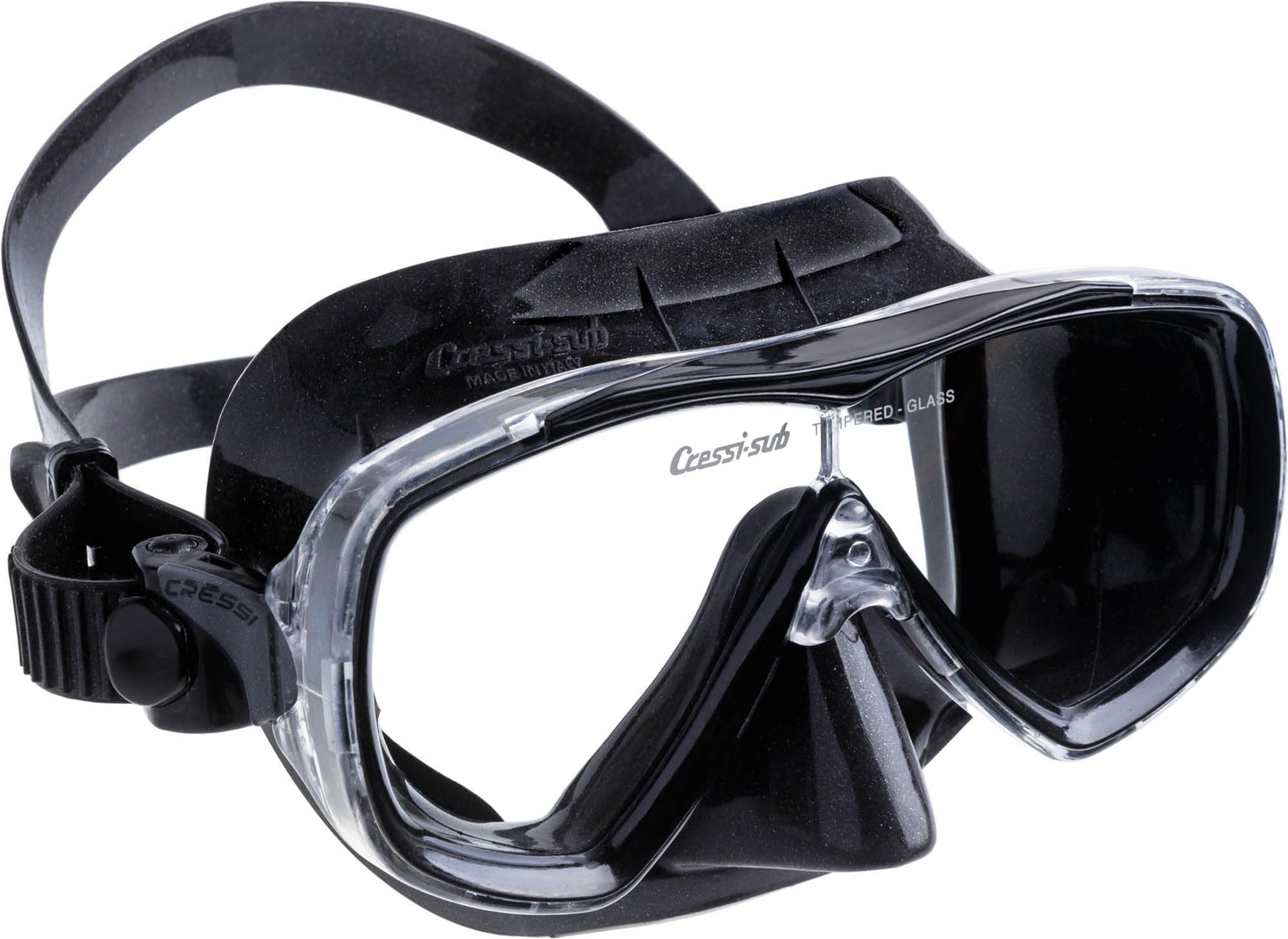 Cressi Estrella & Gamma Combo - Combo Set Mask Estrella + Snorkel Gamma for Snorkelling and Diving, Black/Black, One Size, Adult Unisex