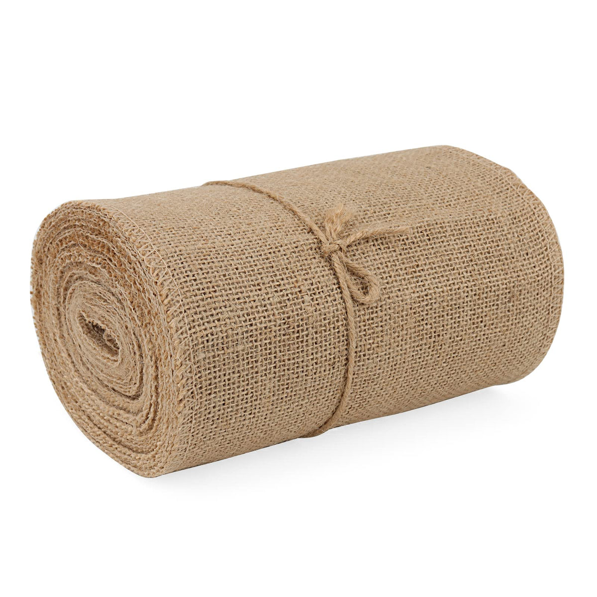 JOIKIT 20cm x 10m Natural Hessian Fabric Roll, Woven Jute Fabric Burlap Table Runner for Arts, Crafts, Decorative Collages