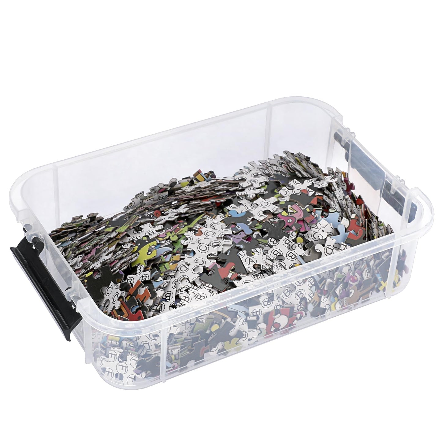 IGNPION Stackable Storage Box, 4 Layer Adjustable Plastic Storage Box with Carrying Handle Transparent Organizer Containers for Arts and Crafts Toys