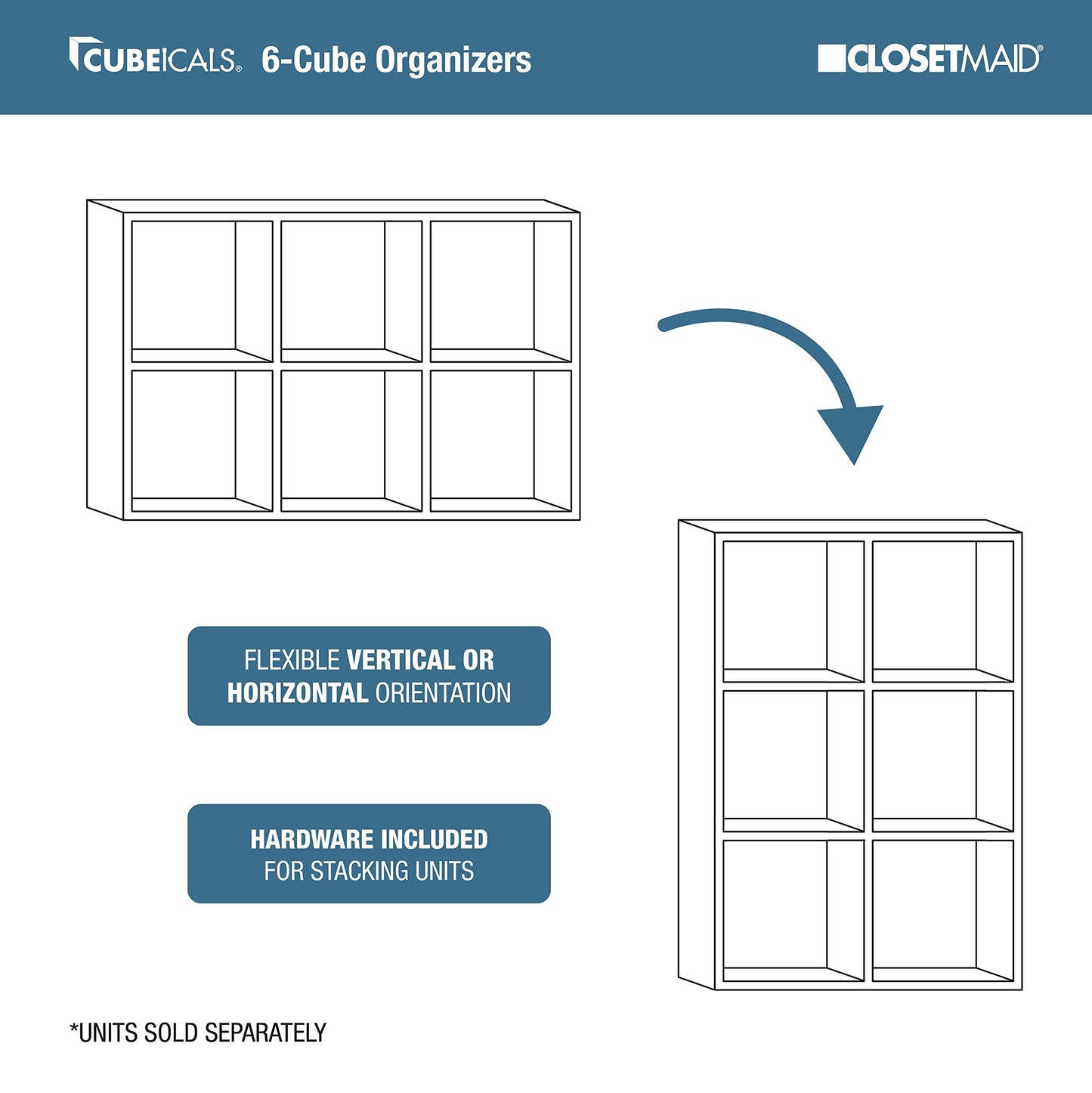 ClosetMaid Cubeicals 6 Cube, Dark Cherry, 61 cm x 29.5 cm x 91 cm