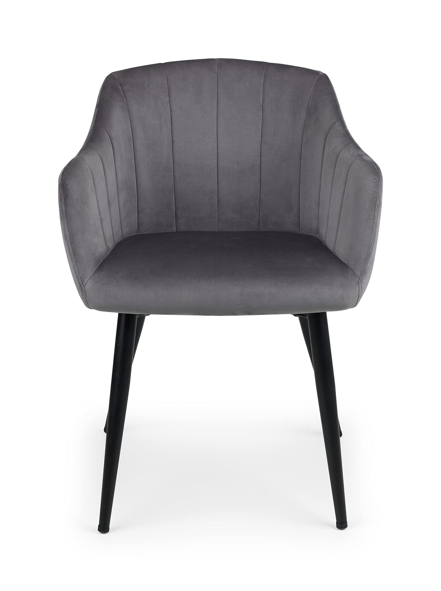 Julian Bowen Hobart Dining Chairs, Set of 2, Grey - H81.5 x W58 x D63cm