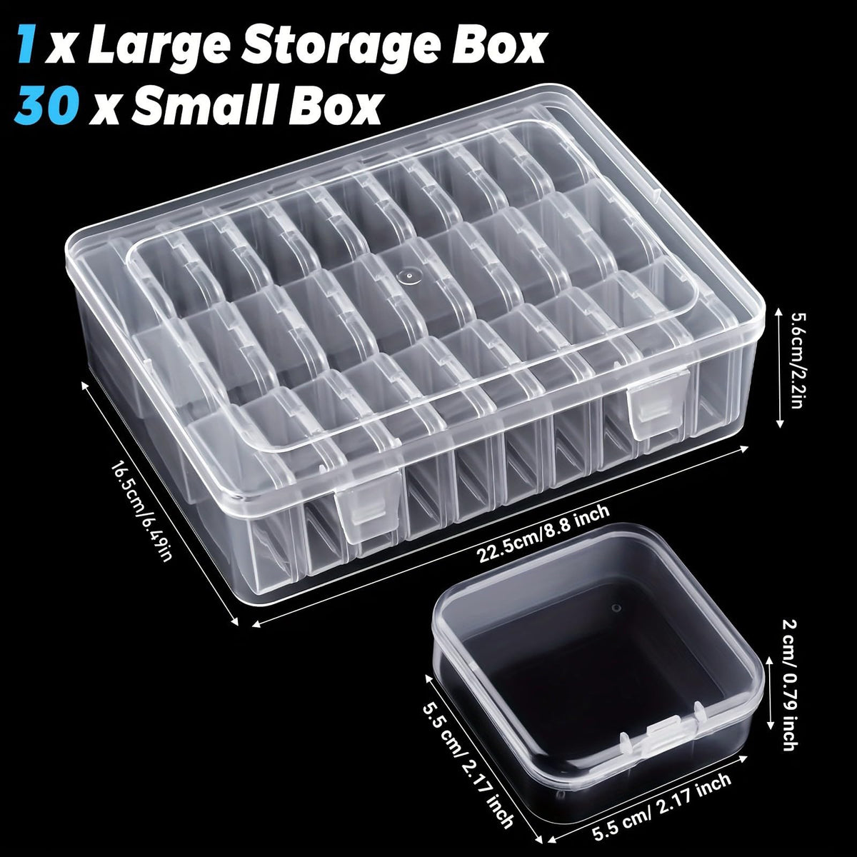 Bead Storage Box, Small Storage Box with Lid, Transparent Bead Organiser