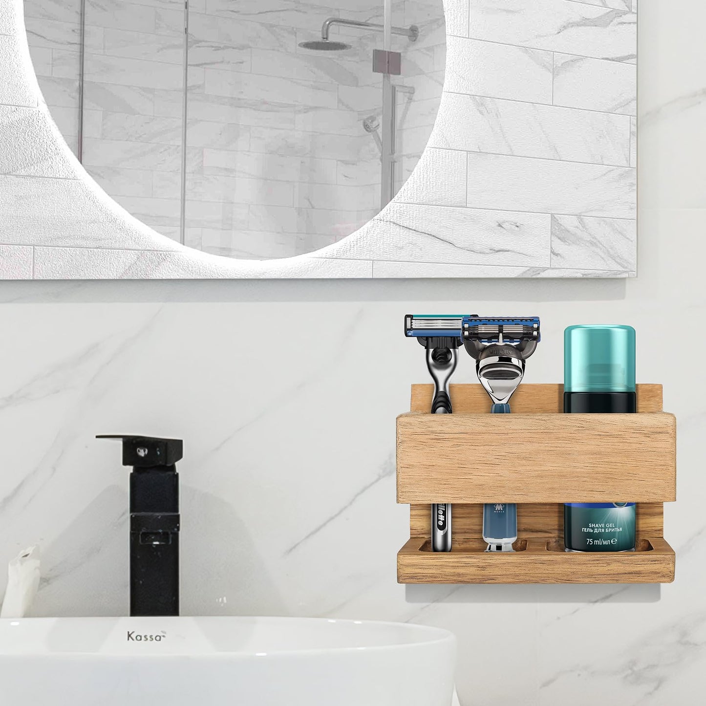 Wall Mounted Toothbrush Shaver Holder Razor Stand for Shower Toothpaste Electric Tooth Brush Holder Face Skin Machine Organizer Wall Mounted or