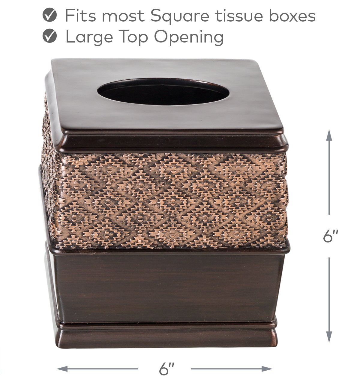 Creative Scents Brown Bathroom Accessories Set - 6-Piece Bathroom Set Includes: Decorative Soap Dispenser, Soap Dish, Tumbler, Toothbrush Holder