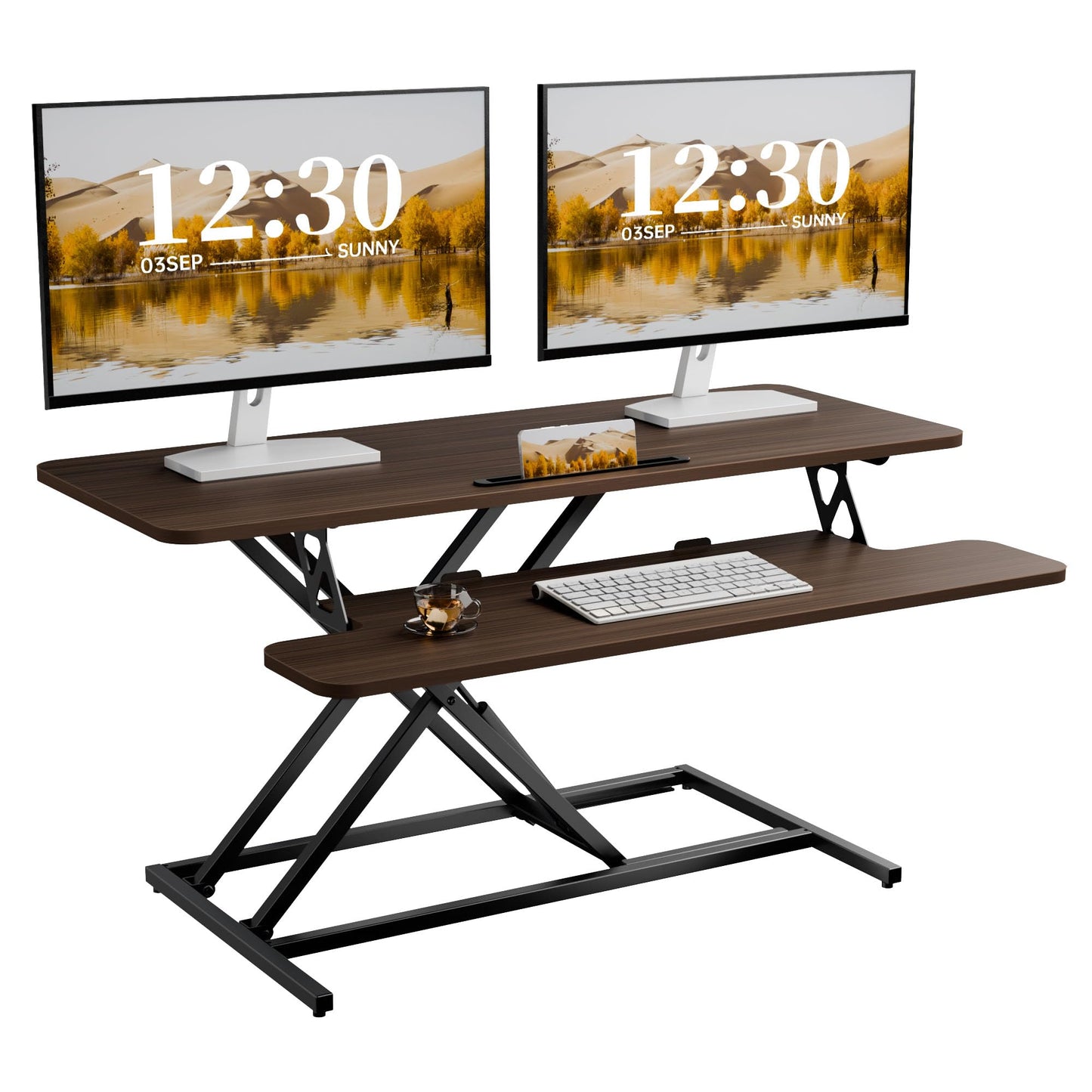 ERGOMAKER Height Adjustable Standing Desk Converter 101cm(40 Inch), Black
